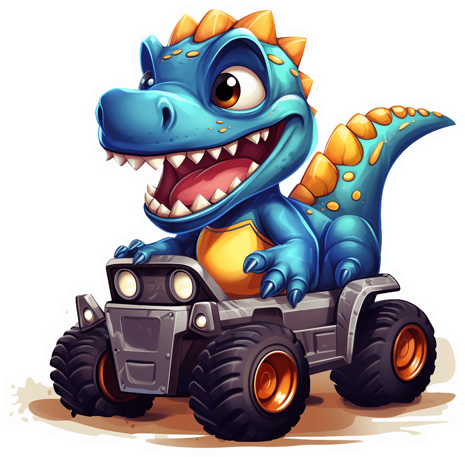 Monster Truck Dino Sticker