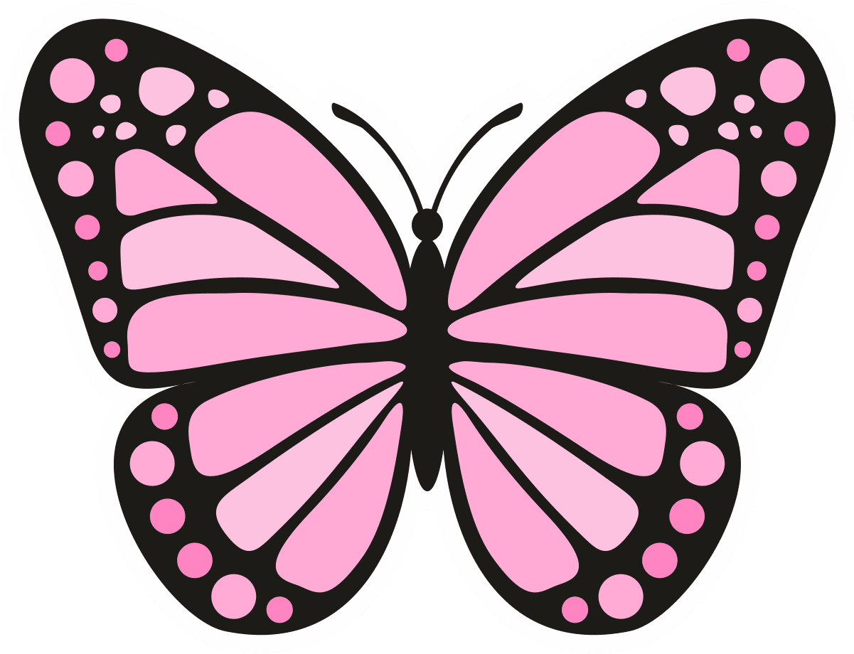 Pink Monarch Butterfly Sticker