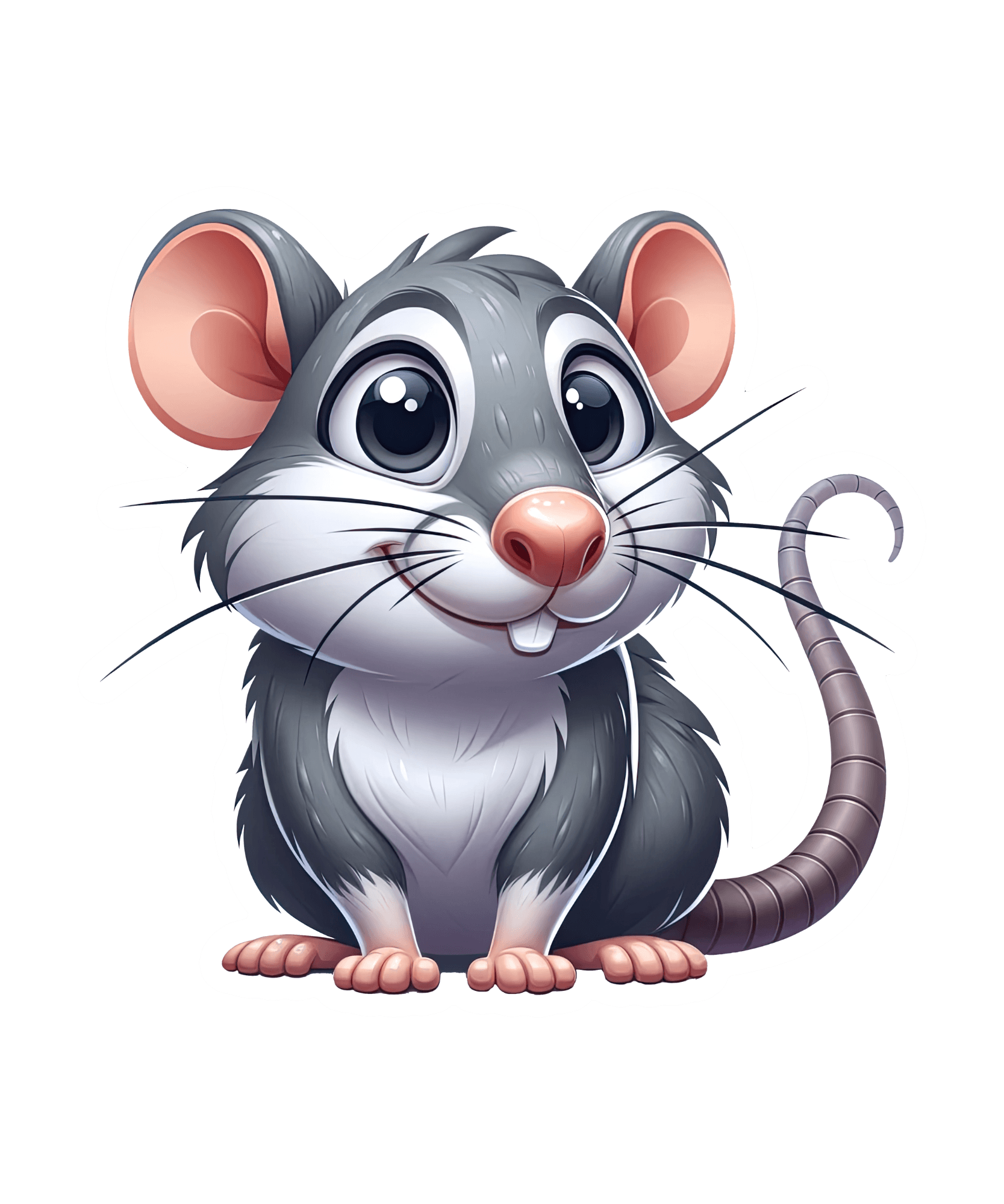 Big-Eyed Grey Rat Sticker
