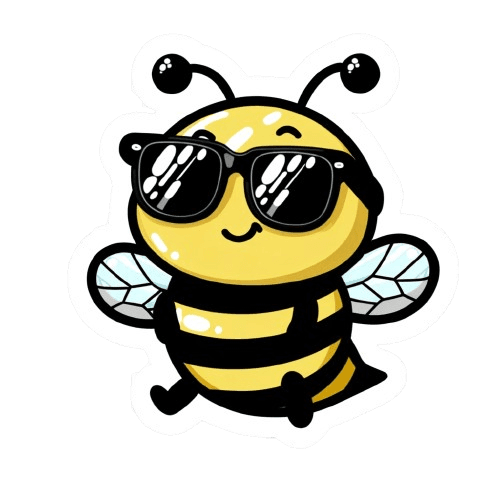 Cool Bee with Sunglasses Sticker