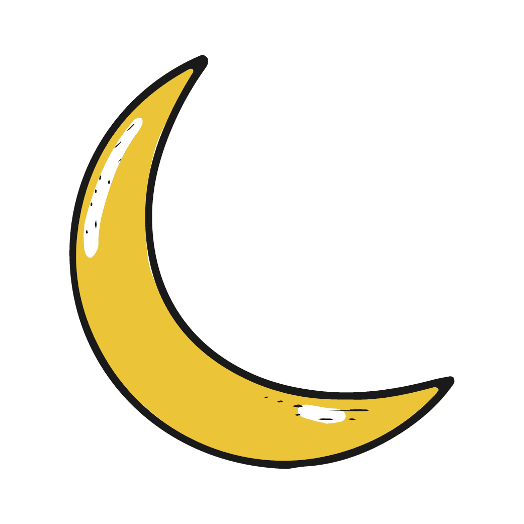 Golden Crescent Moon Vinyl Sticker