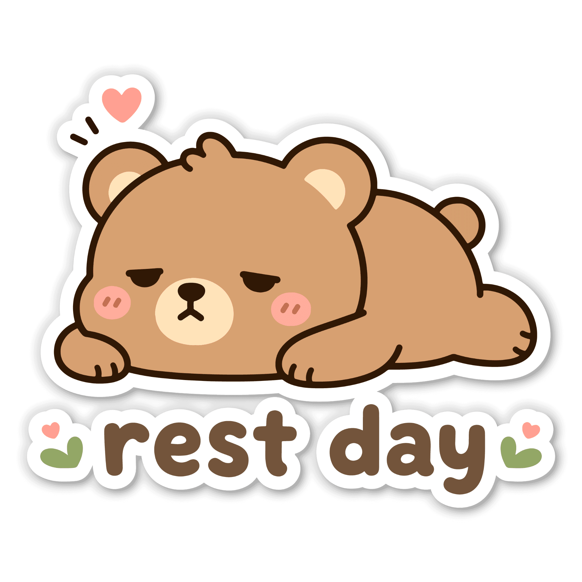 Sleepy Bear Rest Day Sticker