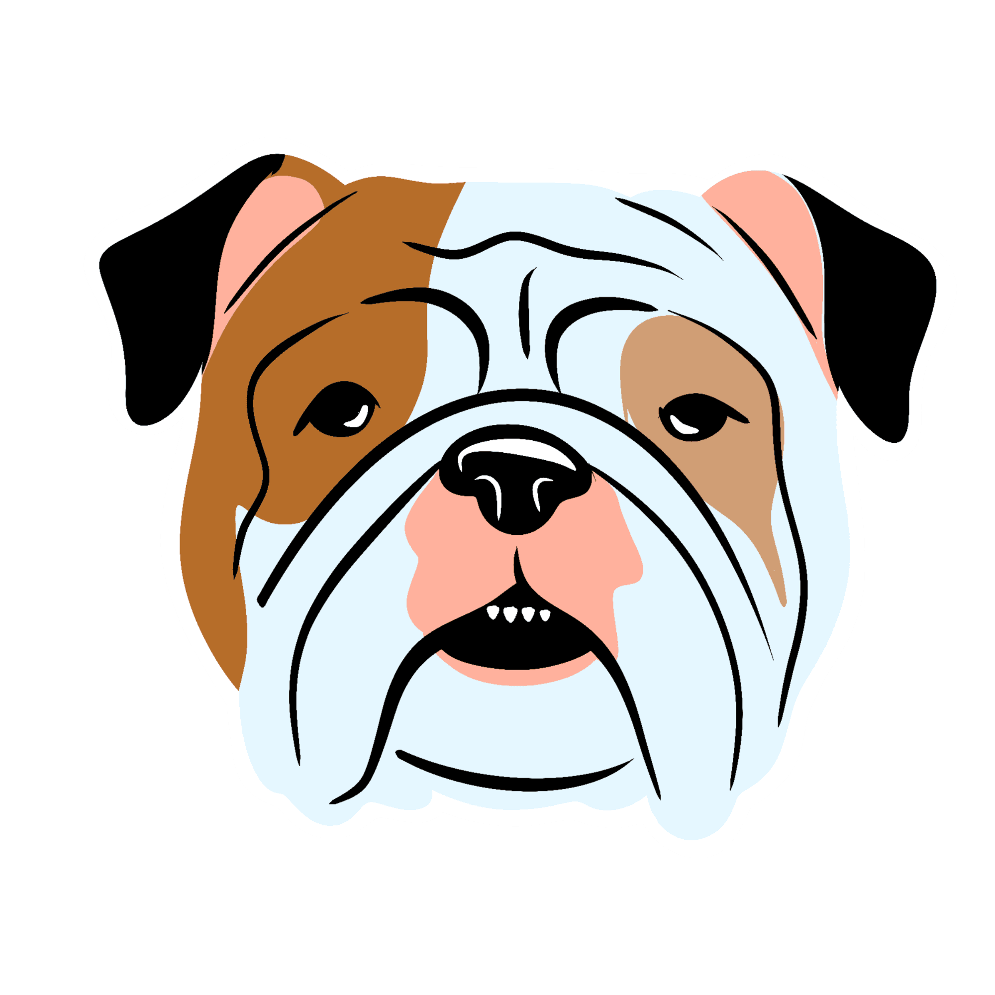 Wrinkly Bulldog Face Sticker