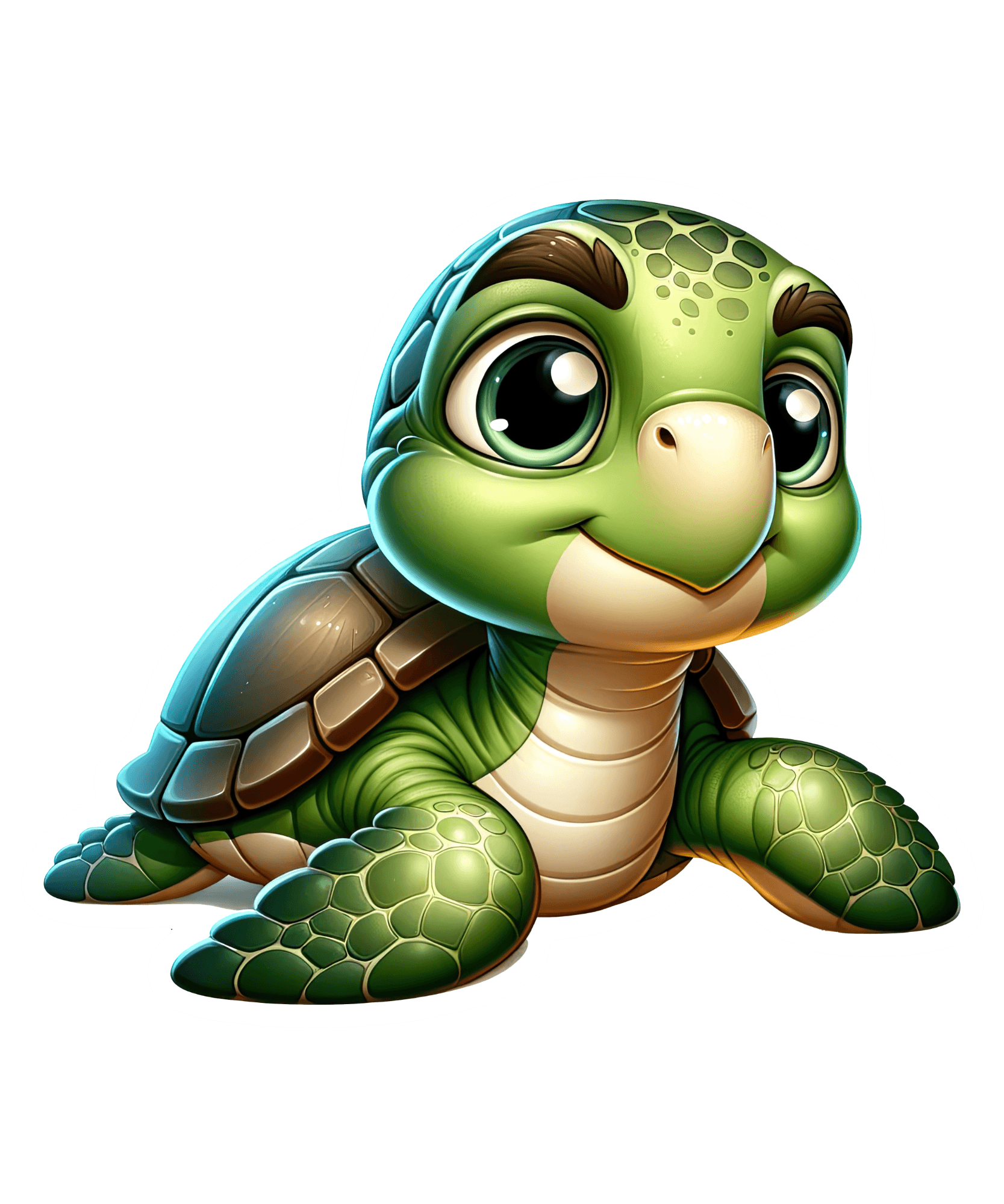 Big-Eyed Baby Sea Turtle Sticker