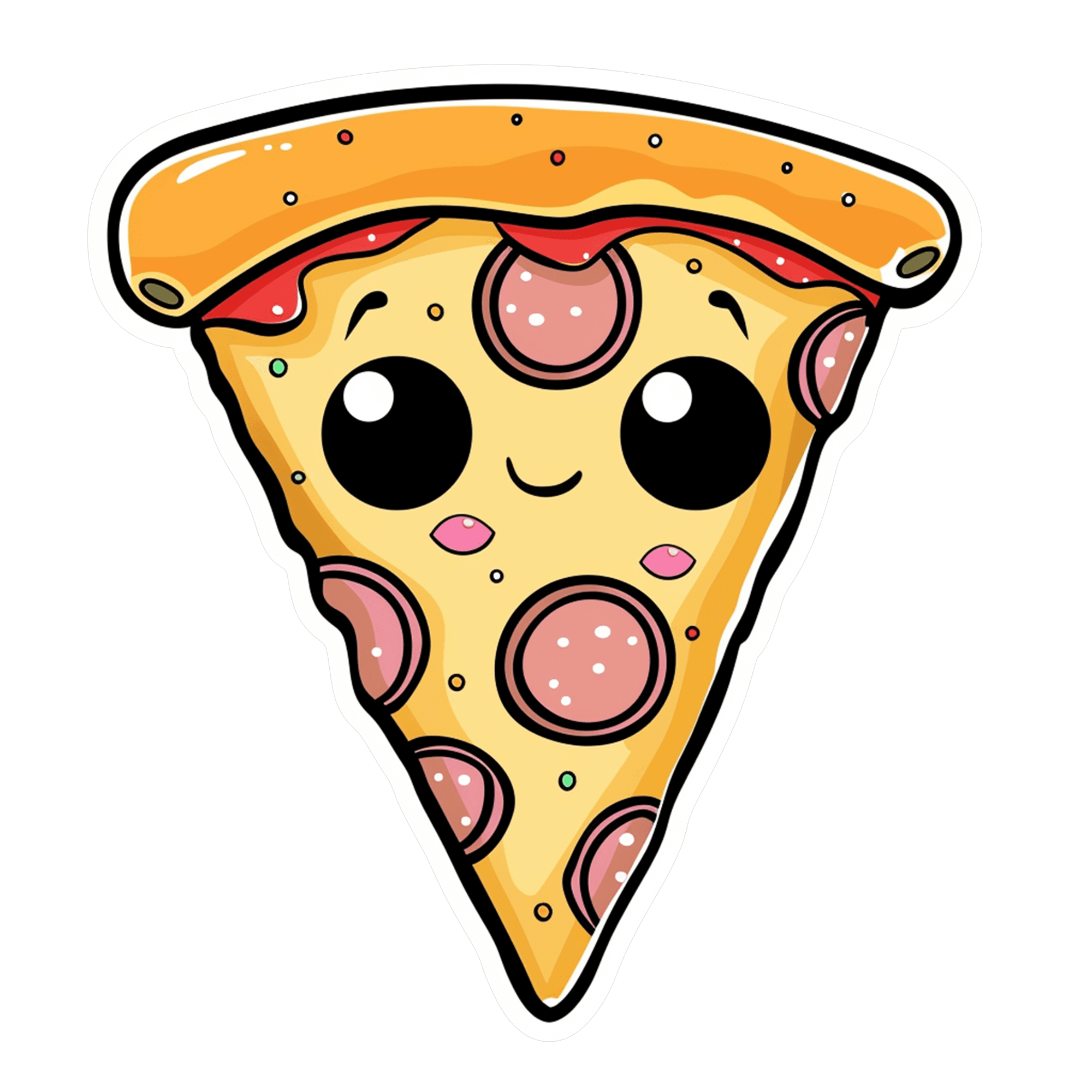 Kawaii Pepperoni Pizza Slice Sticker