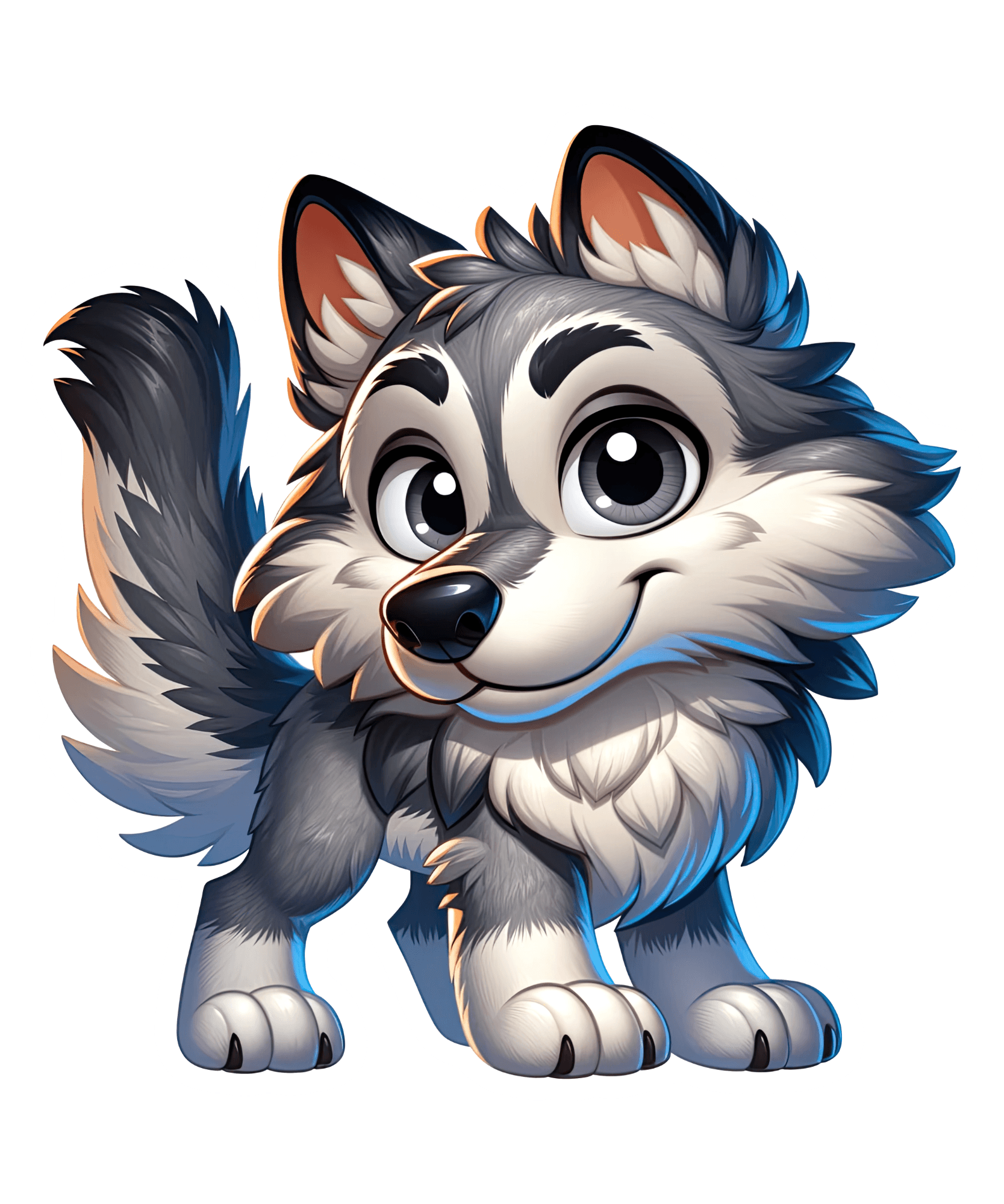 Fluffy Baby Wolf Sticker