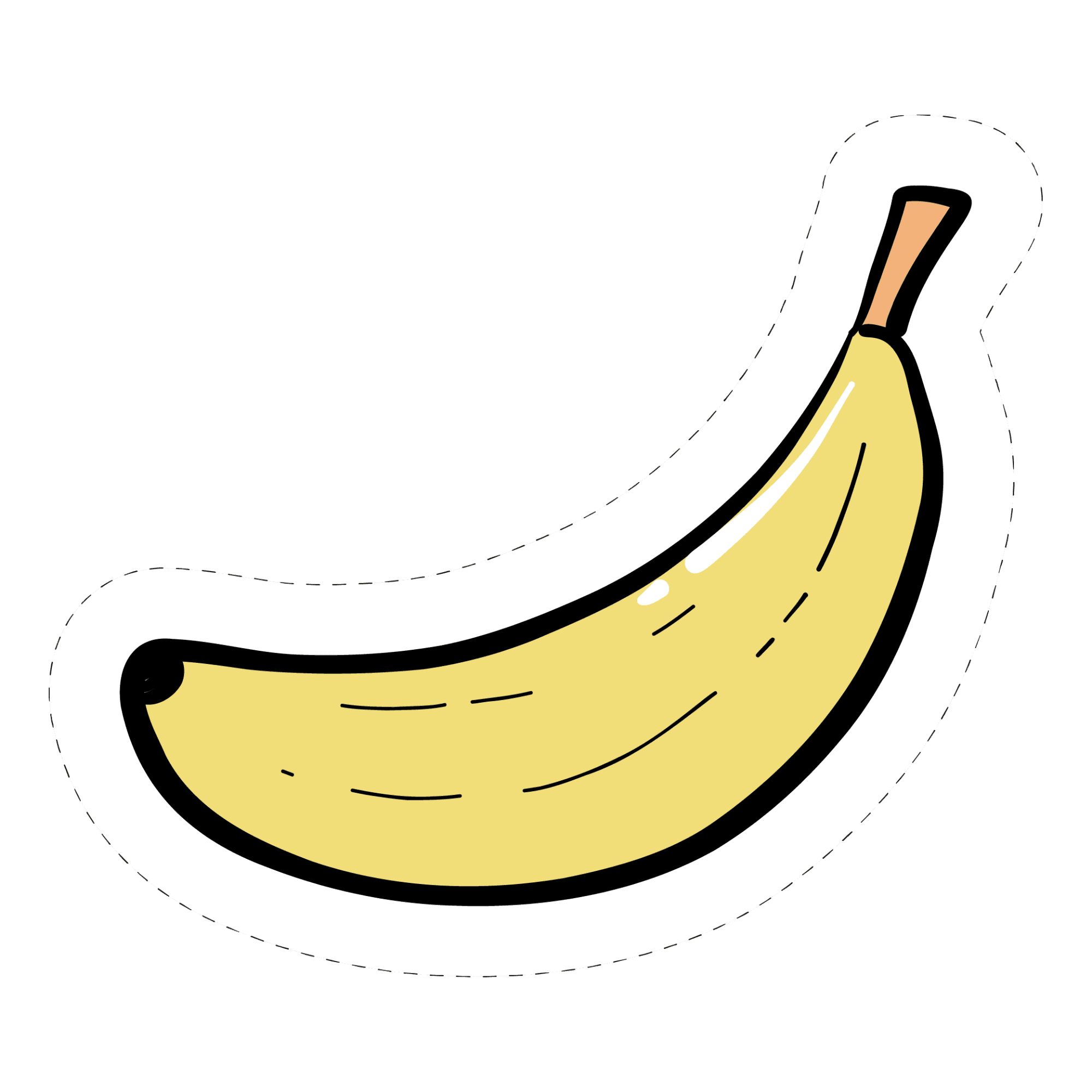 Bold Banana Sticker – Bold Line Art Fruit Decal