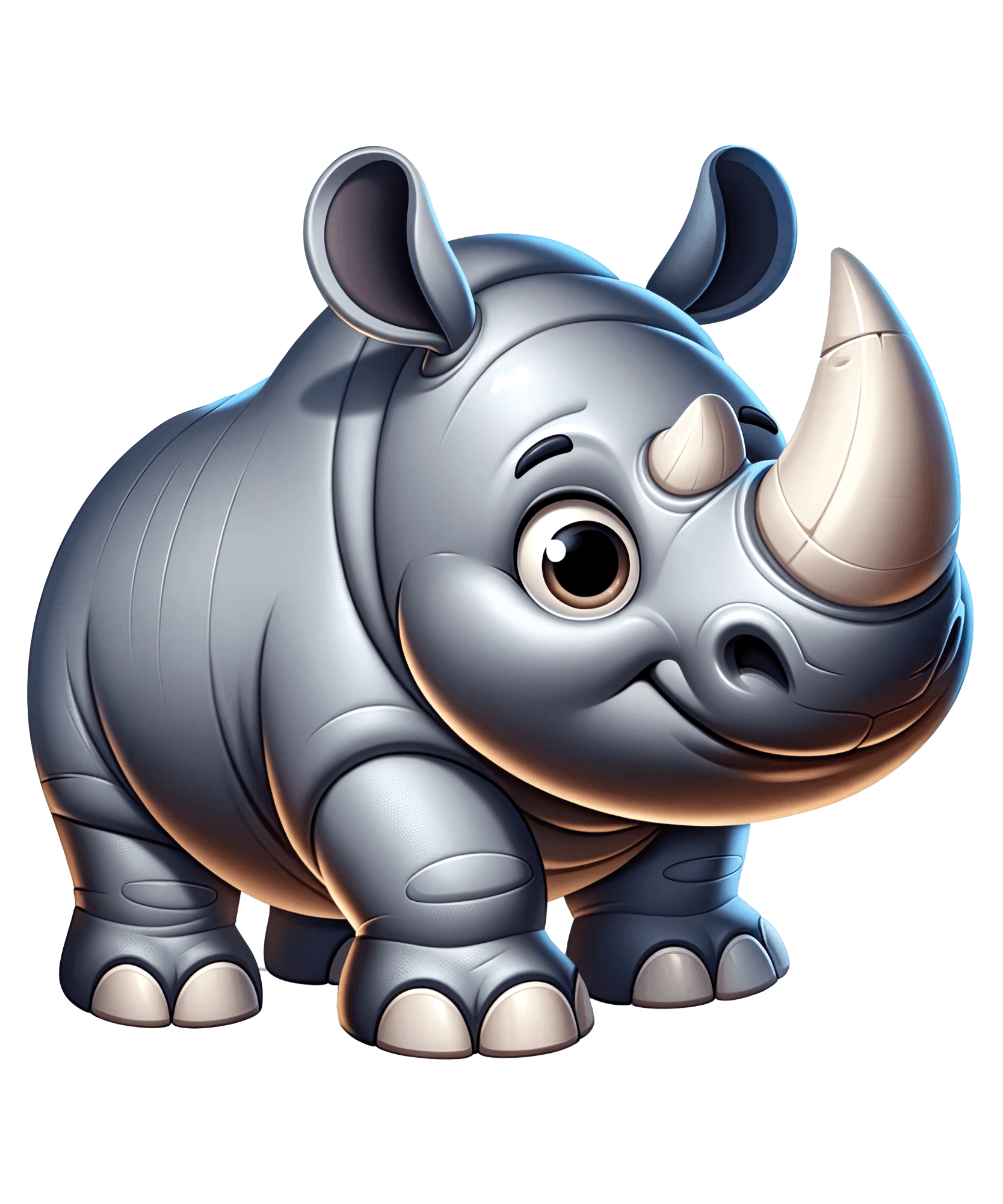 Chubby Cartoon Rhino Sticker