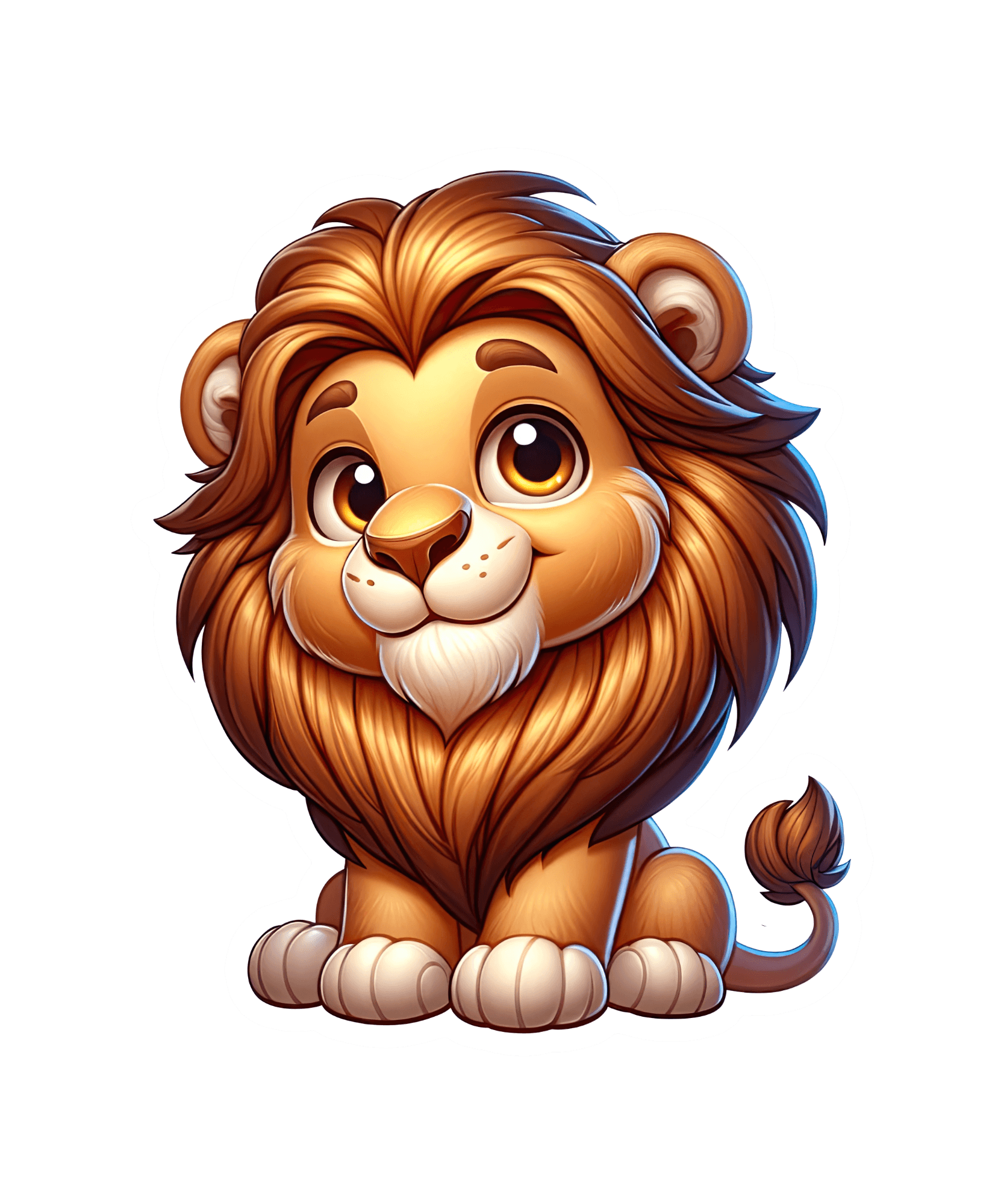Fluffy Mane Lion Cub Sticker