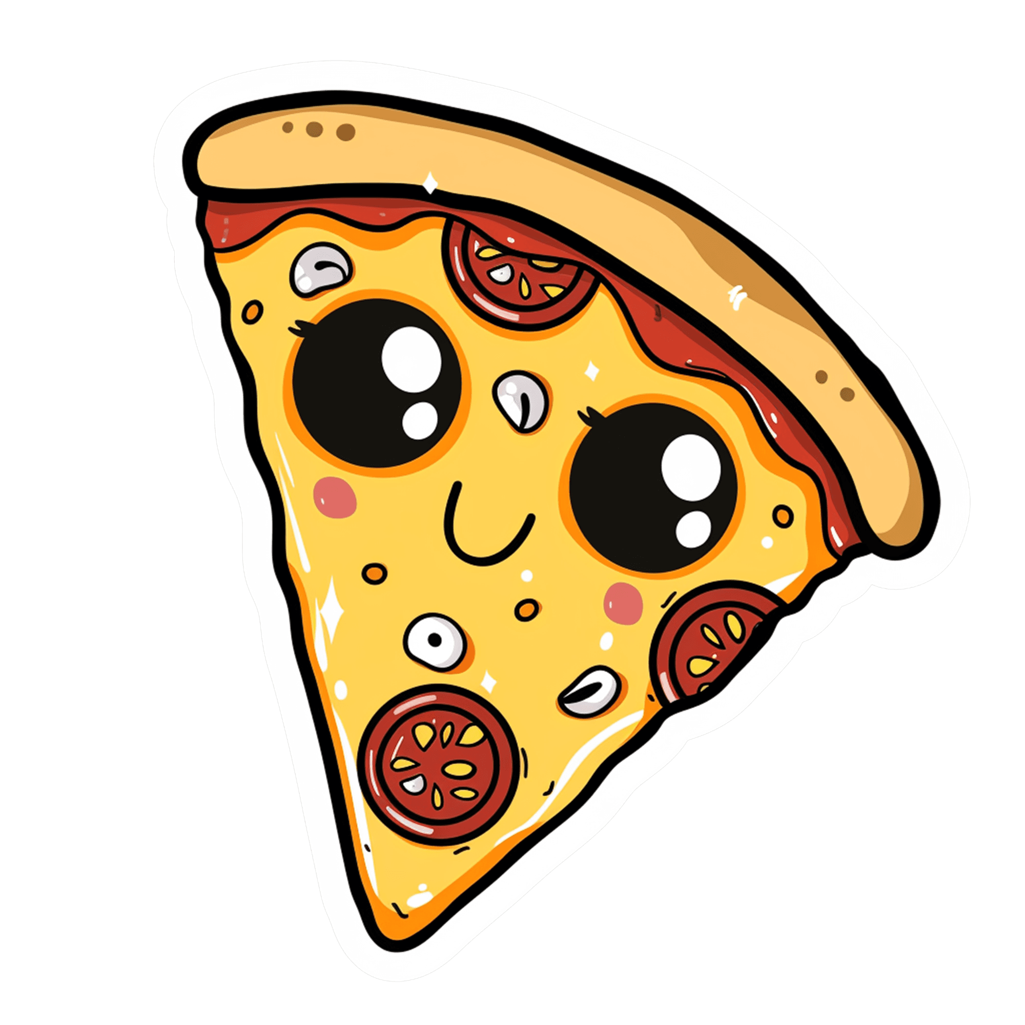 Kawaii Pepperoni Pizza Slice Sticker