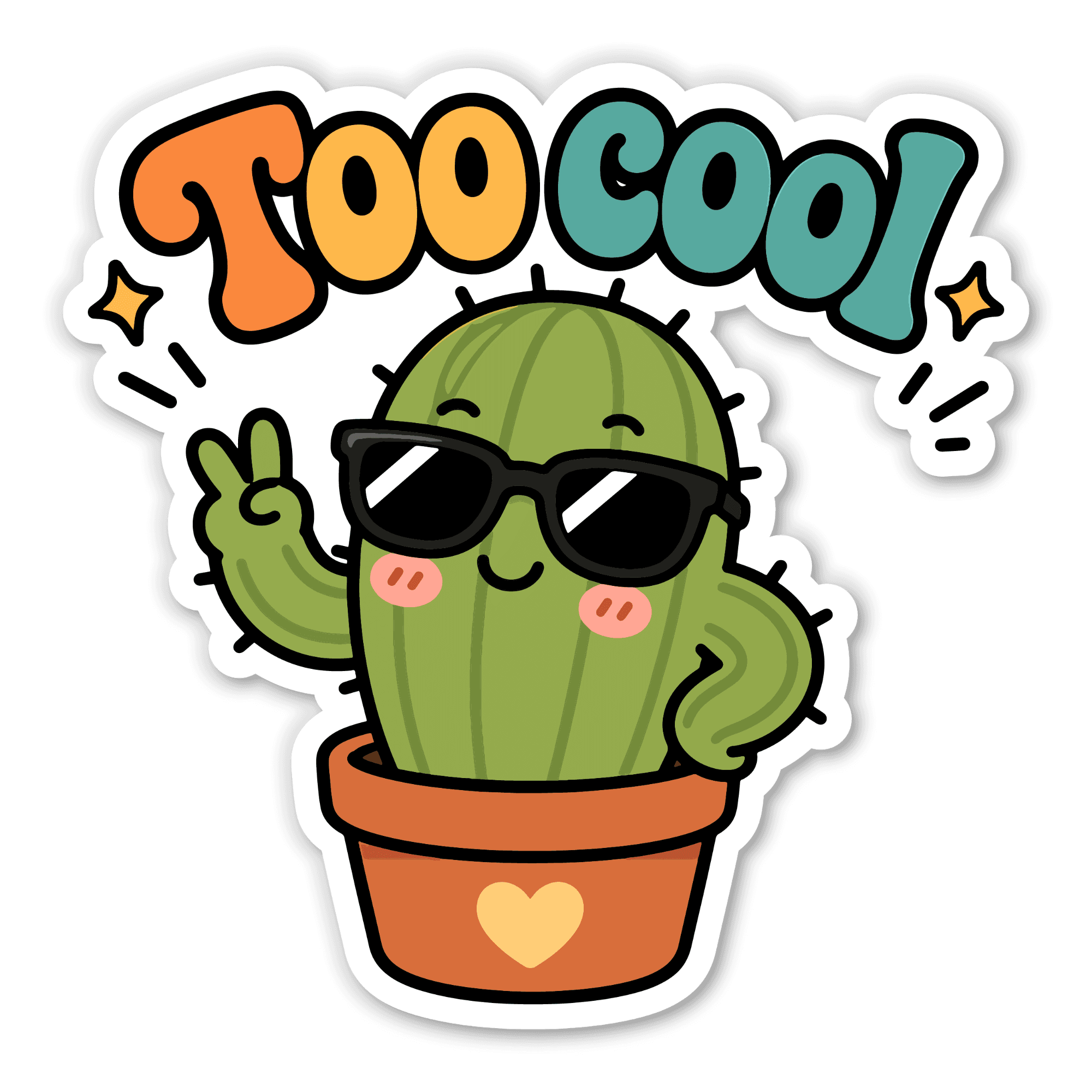 Too Cool Cactus in Sunglasses Sticker