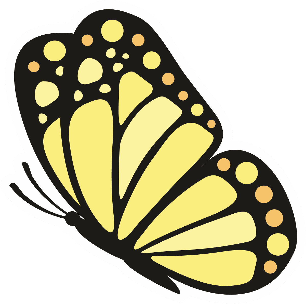 Golden Monarch Butterfly Die-Cut Sticker