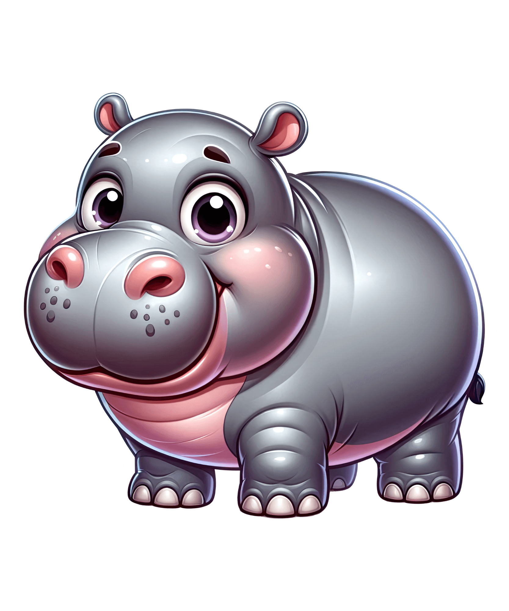 Chubby Cheeks Hippo Sticker