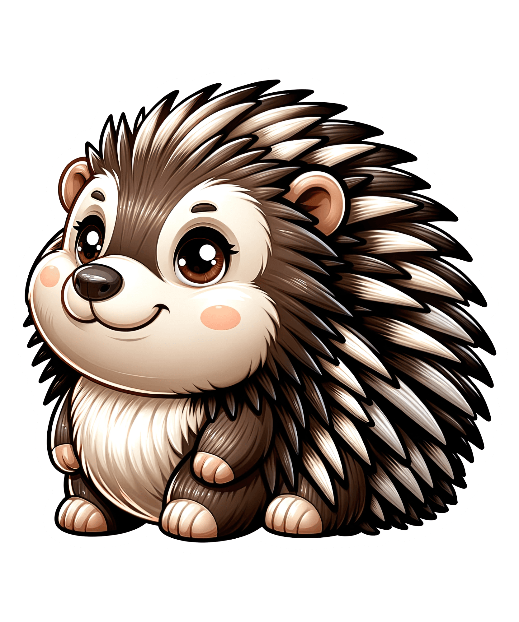 Chubby Cheeks Hedgehog Sticker