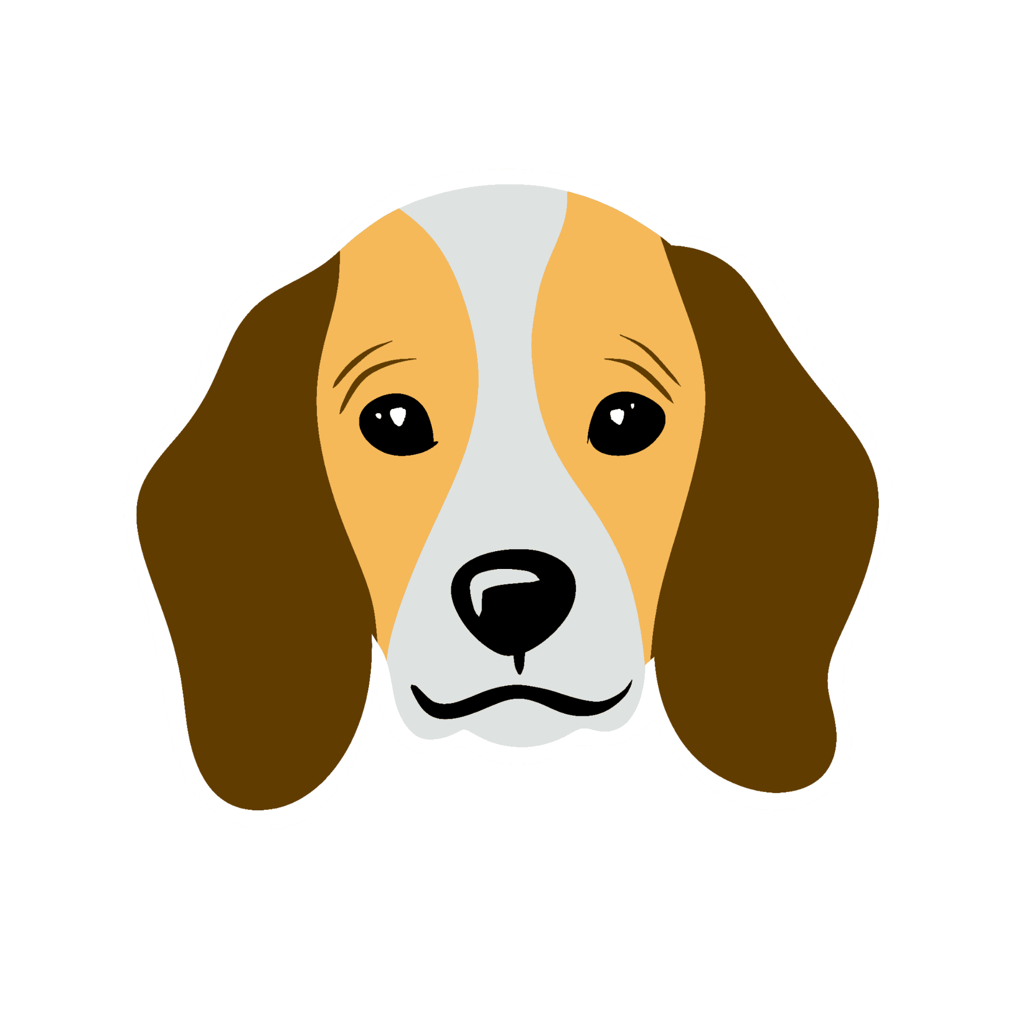 Floppy-Eared Beagle Face Sticker