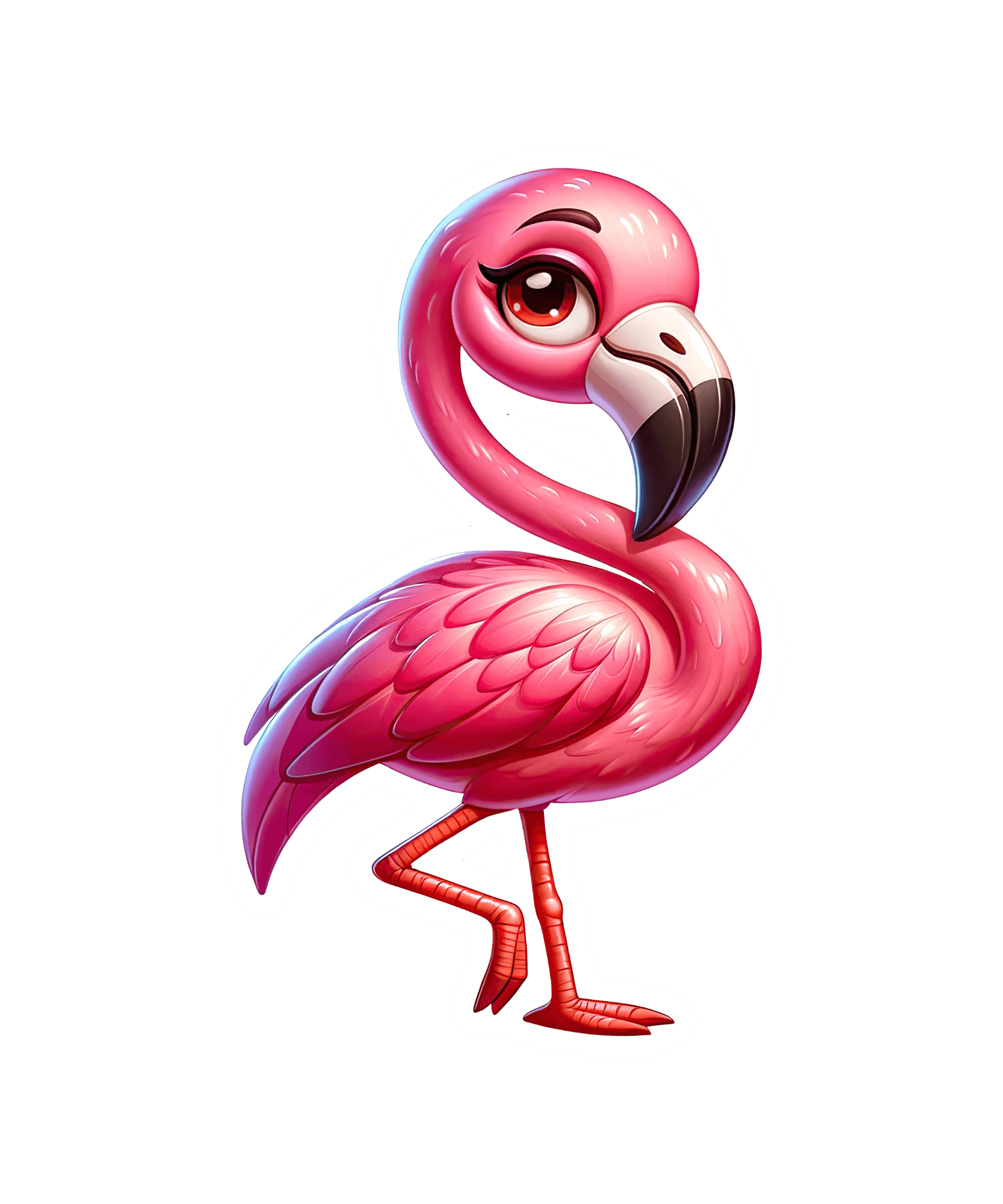 Sassy Pink Flamingo Sticker