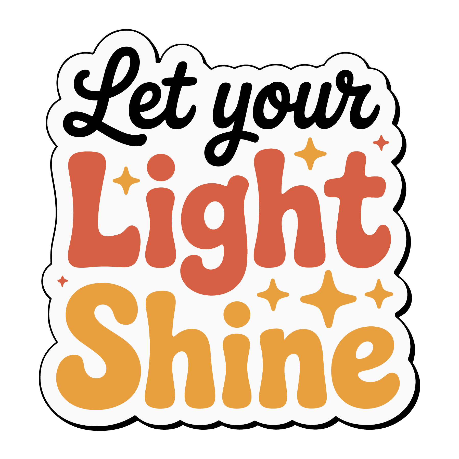 Let Your Light Shine Retro Sparkle Sticker