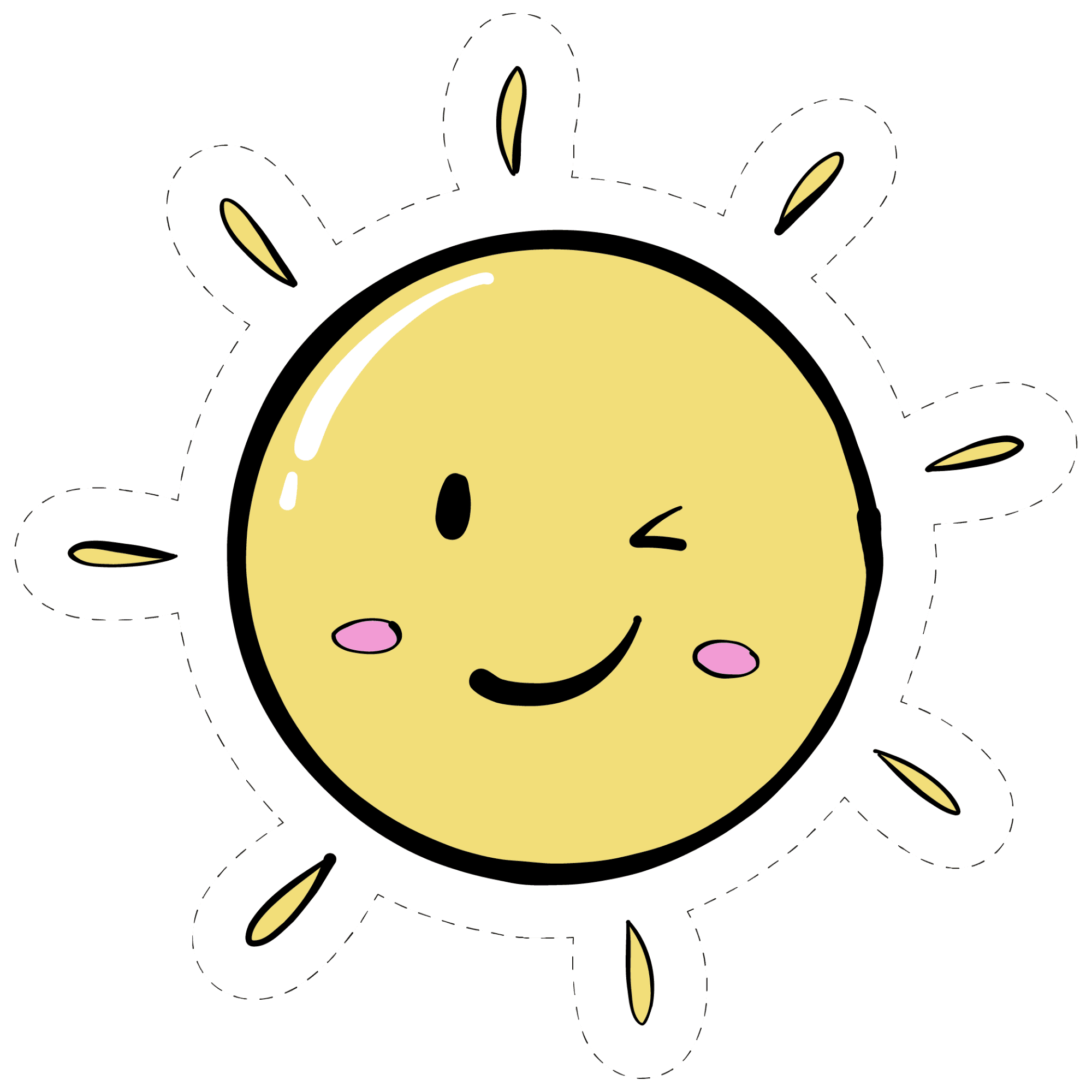 Winking Sunshine Sticker