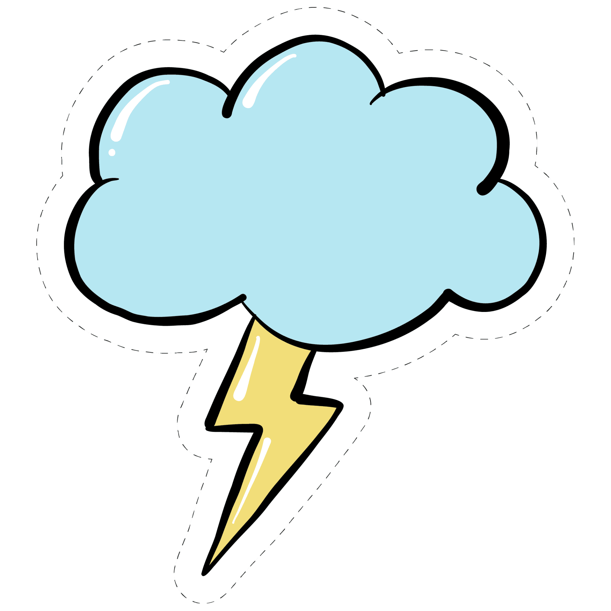 Thunder Cloud Lightning Bolt Vinyl Sticker