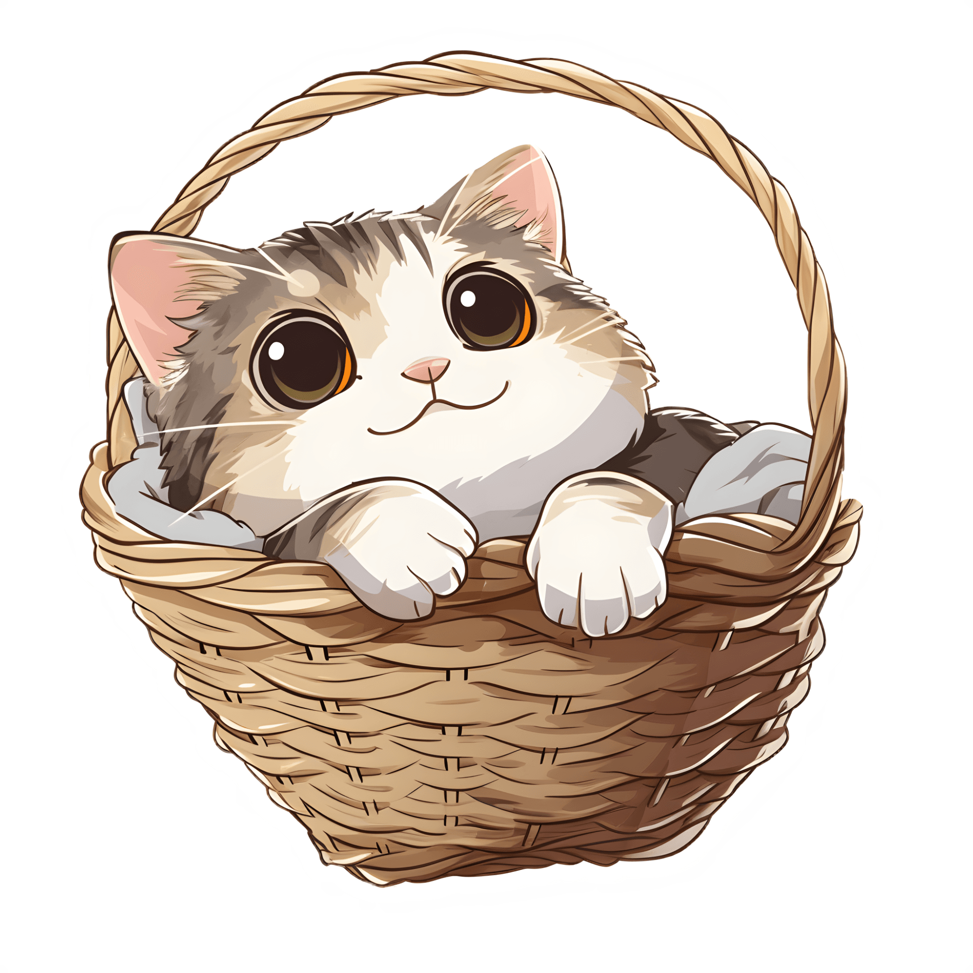 Basket Kitten Sticker