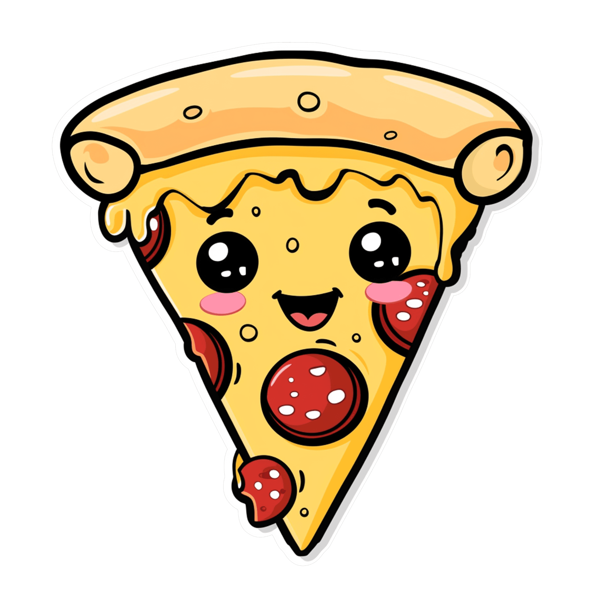 Happy Pepperoni Pizza Slice Sticker