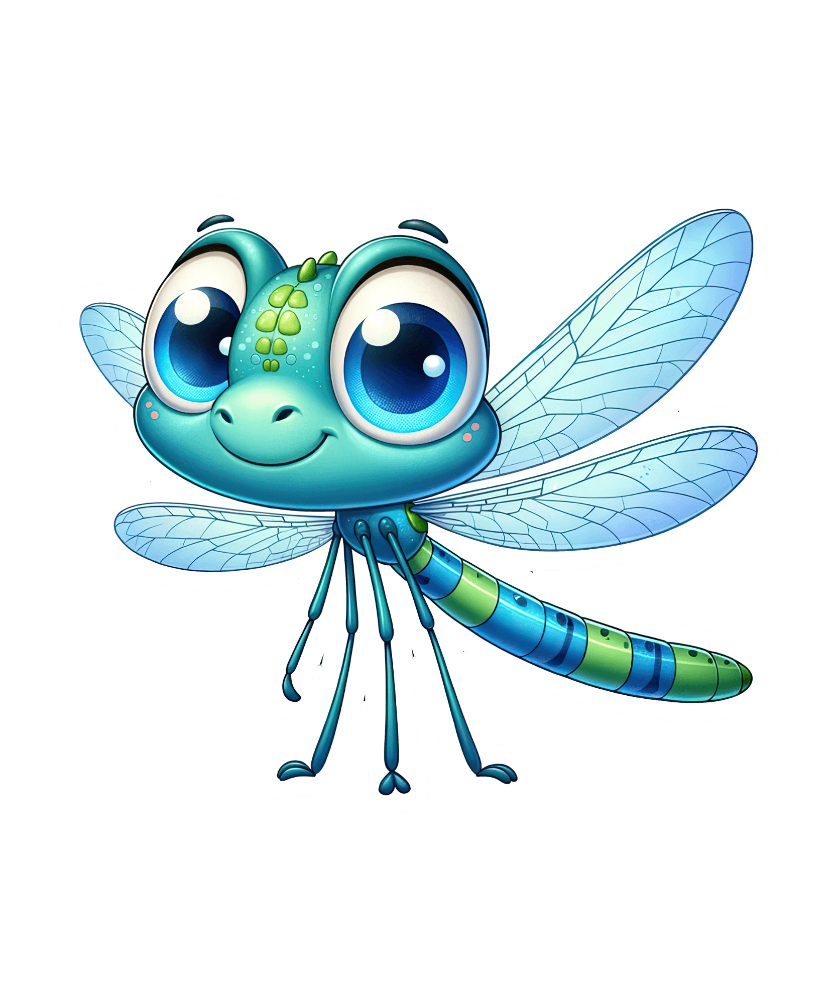 Big-Eyed Blue Dragonfly Sticker