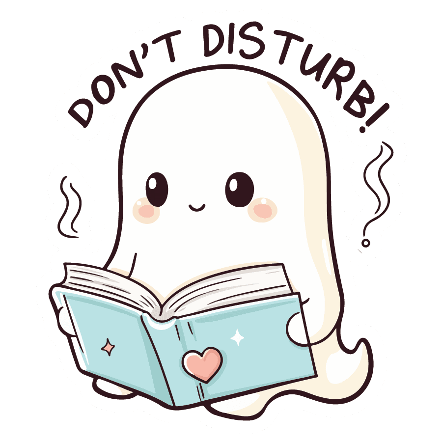 Don't Disturb Bookworm Ghost Sticker