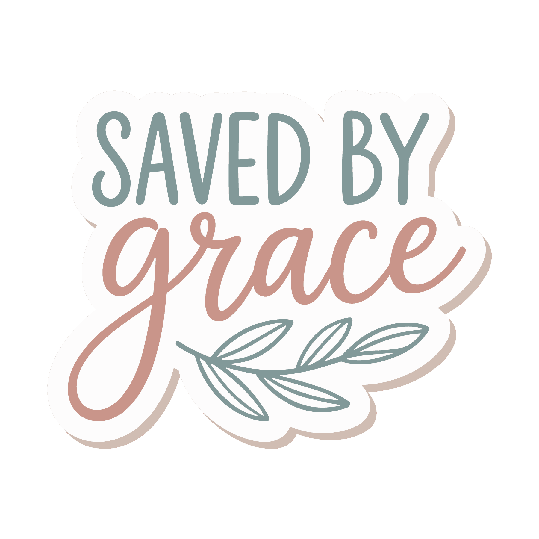 Saved By Grace Lettered Sticker
