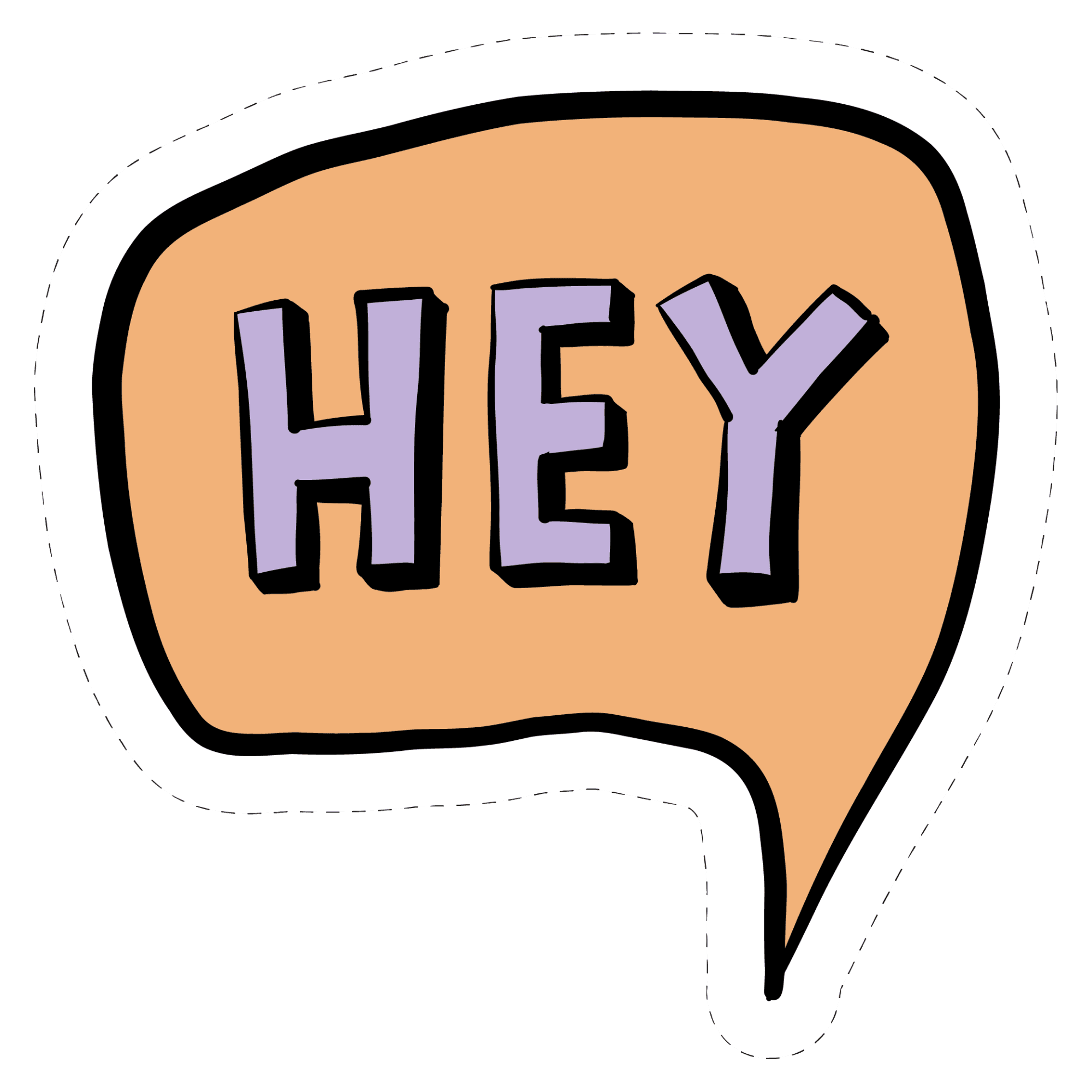 Hey Speech Bubble Sticker