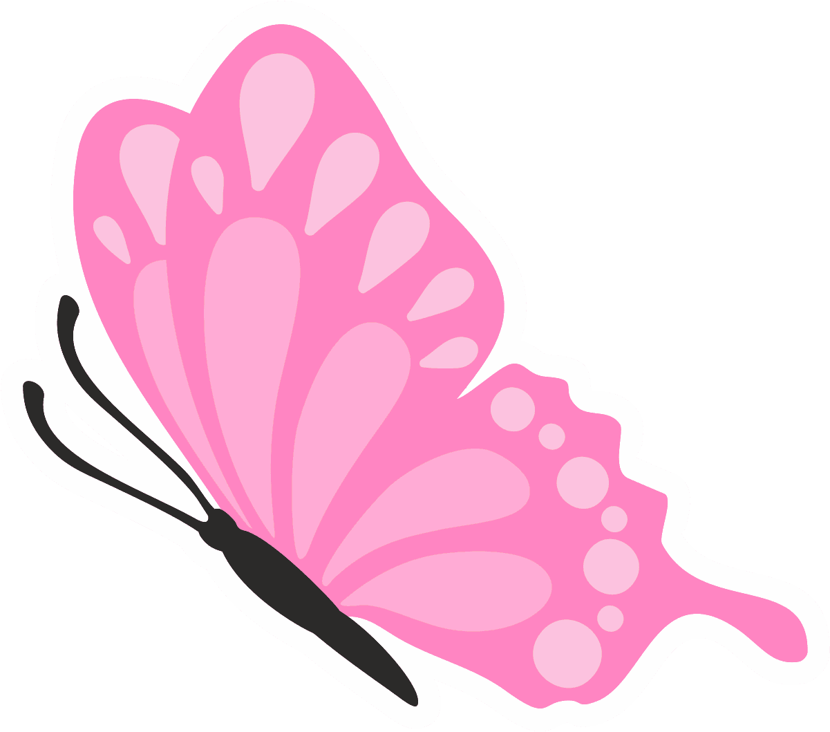 Pink Butterfly Side-View Vinyl Sticker