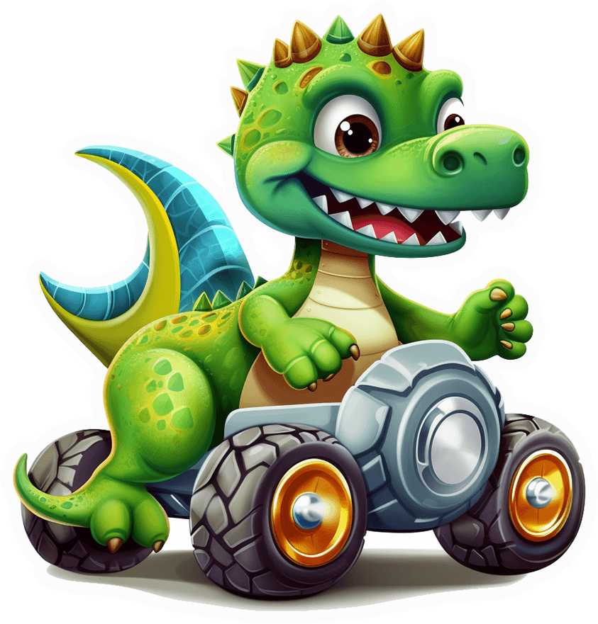 Spiky Dino Monster Truck Sticker
