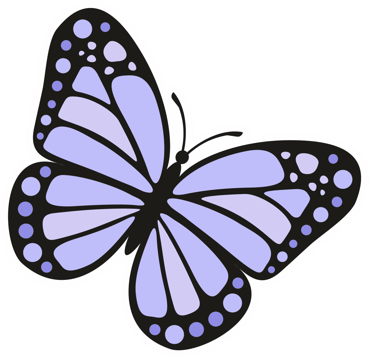 Purple Monarch Butterfly Die-Cut Sticker