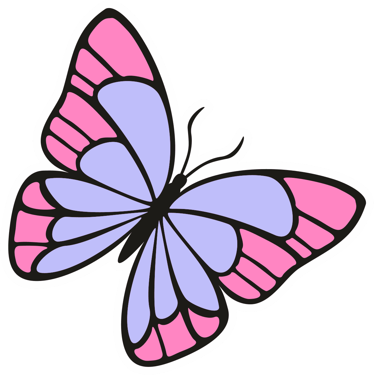 Pink & Lavender Butterfly Die-Cut Sticker