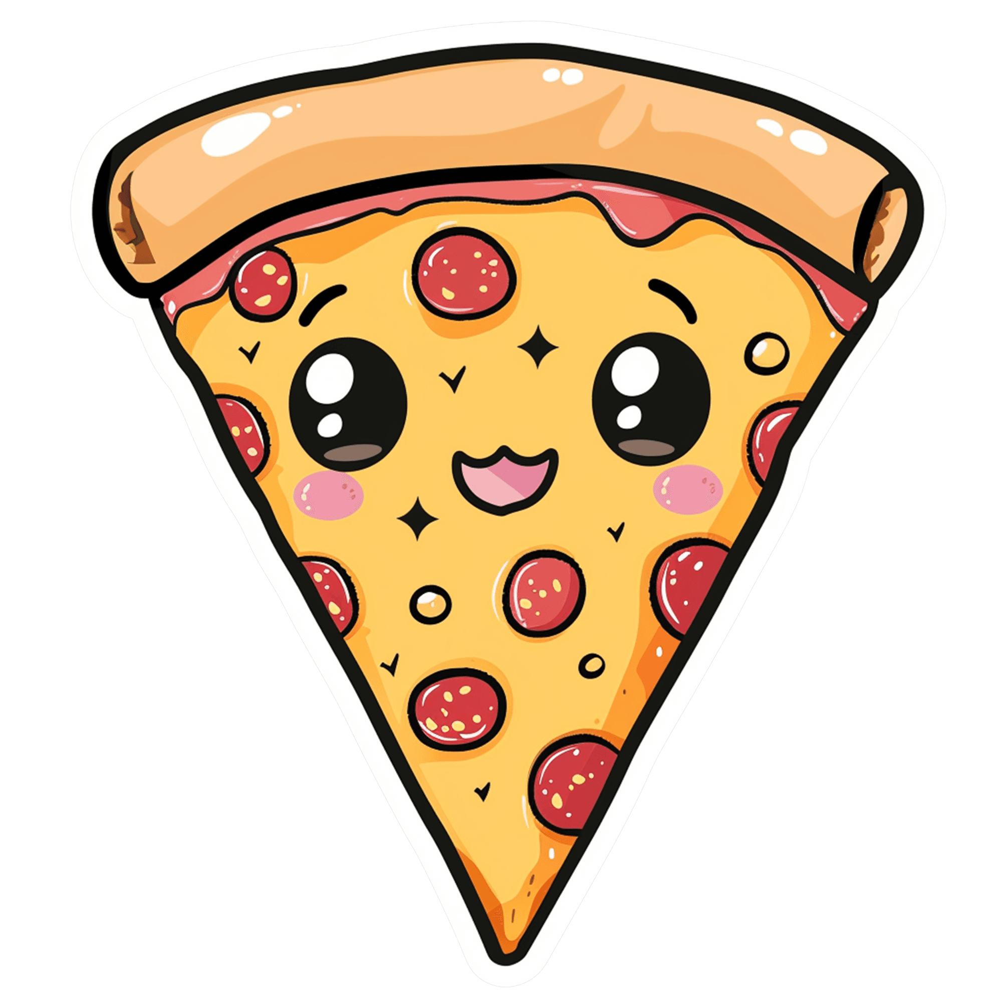 Kawaii Pepperoni Pizza Slice Sticker