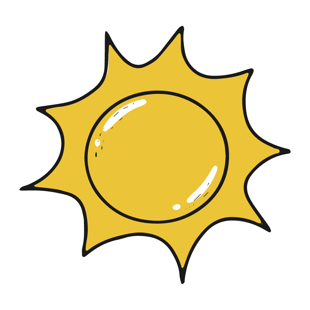 Retro Sunshine Doodle Sticker
