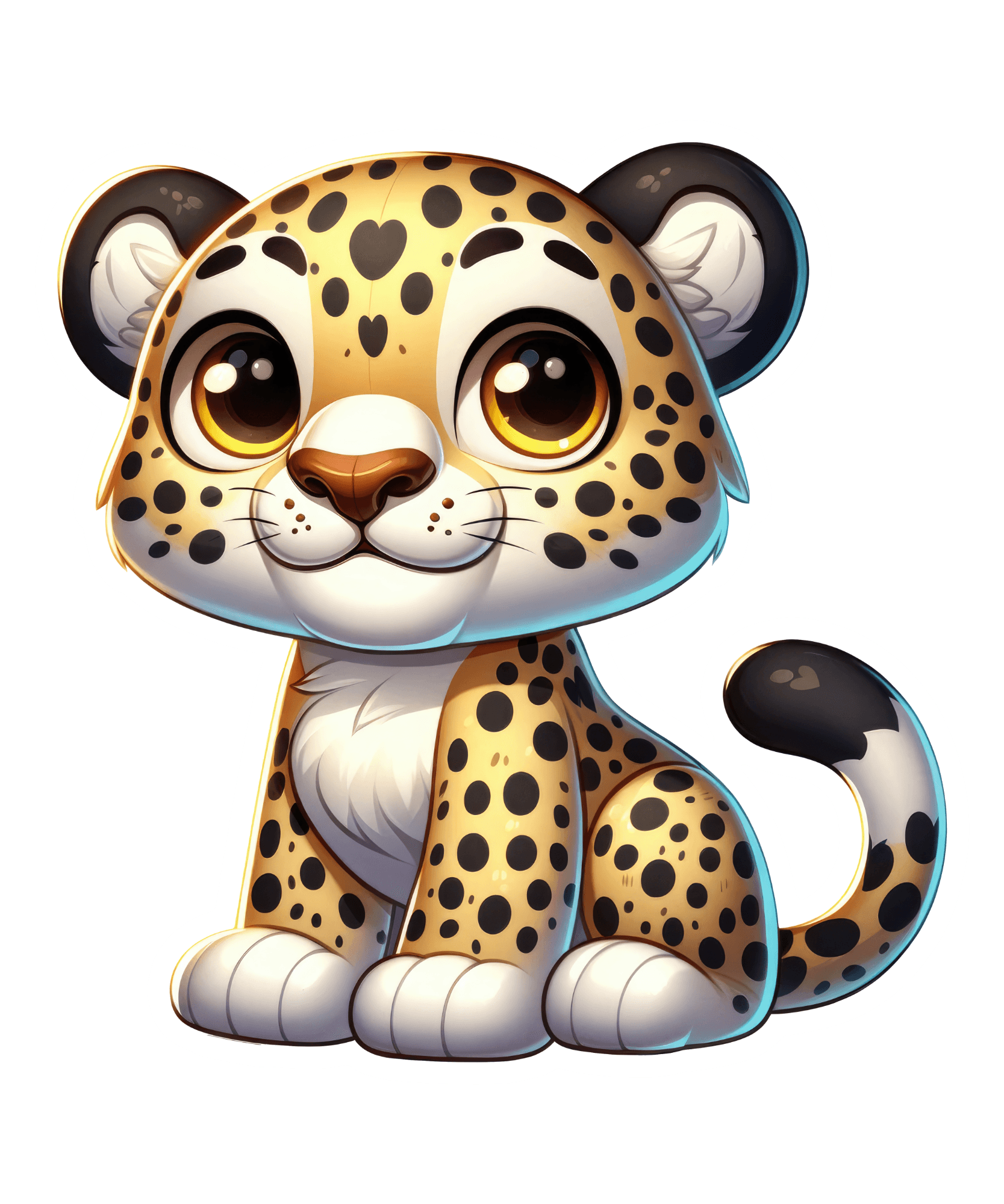 Big-Eyed Baby Leopard Sticker