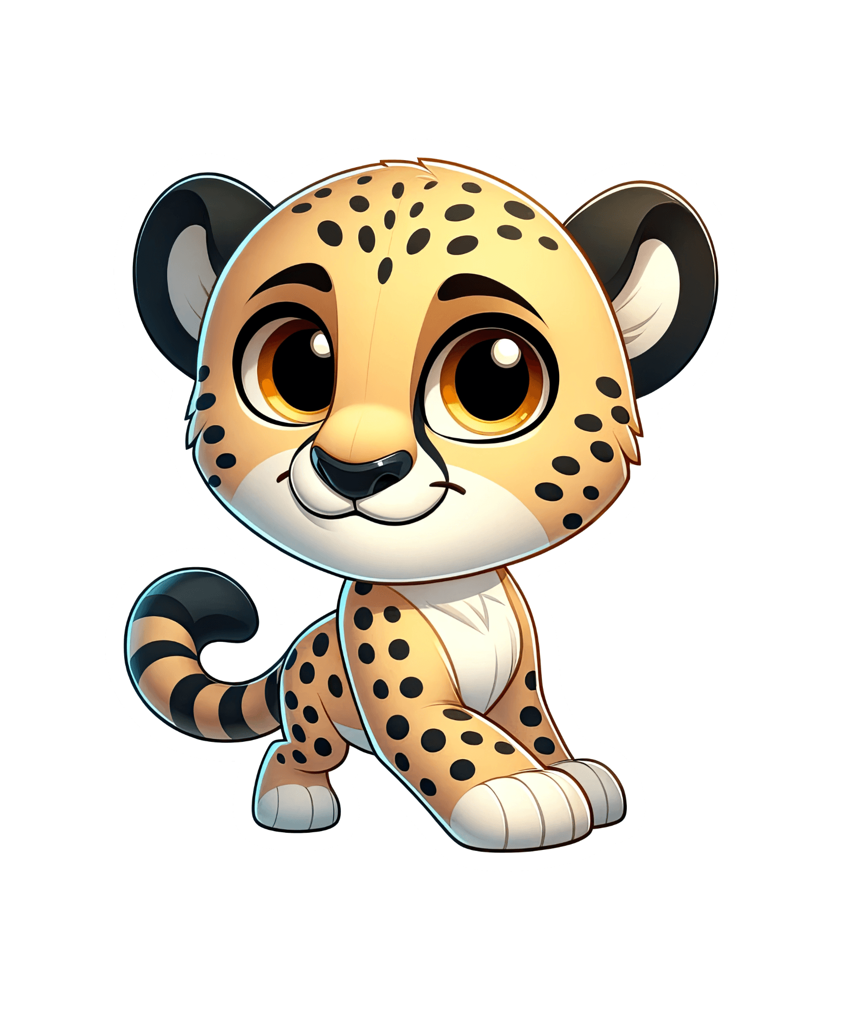 Big-Eyed Baby Cheetah Cub Sticker