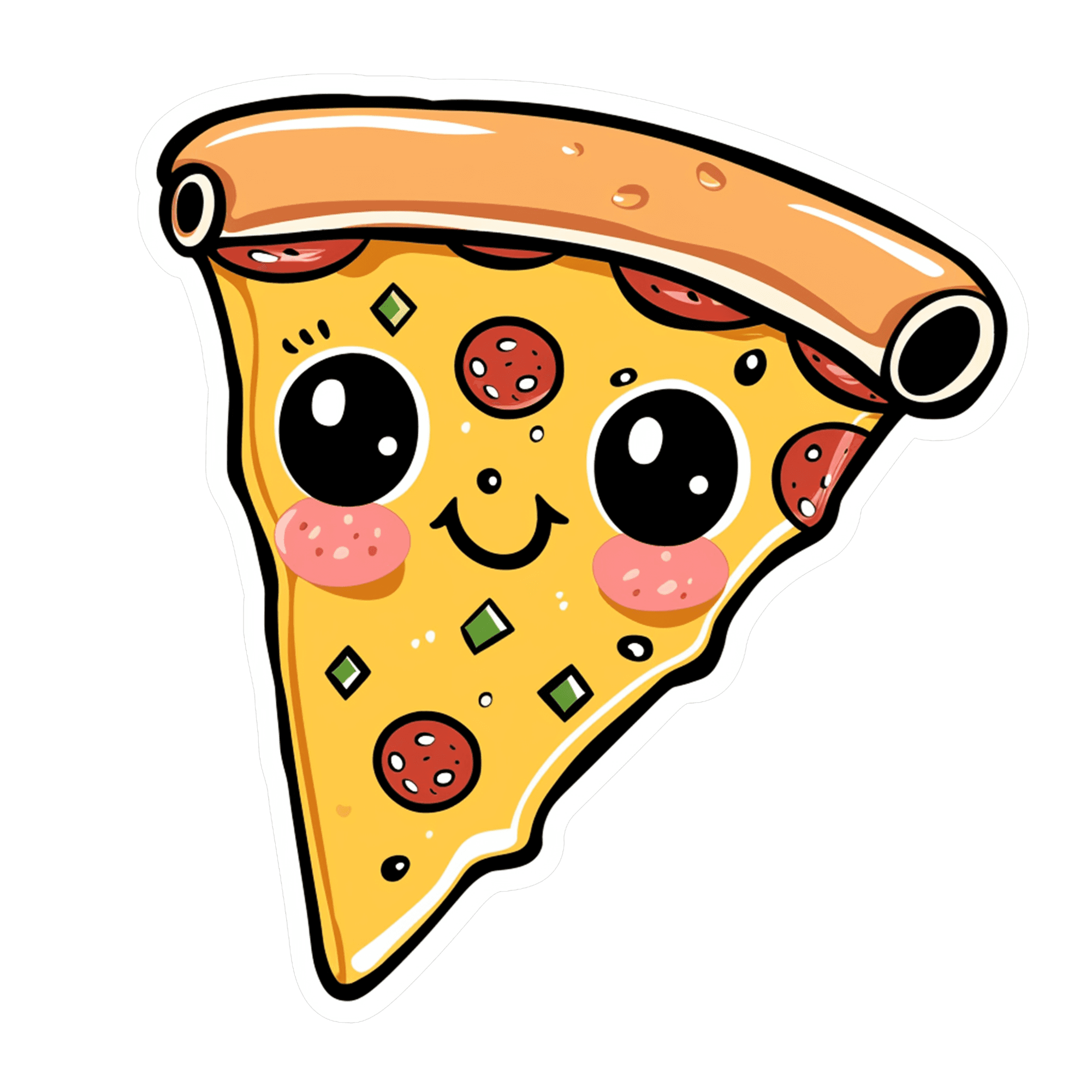 Cute Kawaii Pepperoni Pizza Slice Sticker
