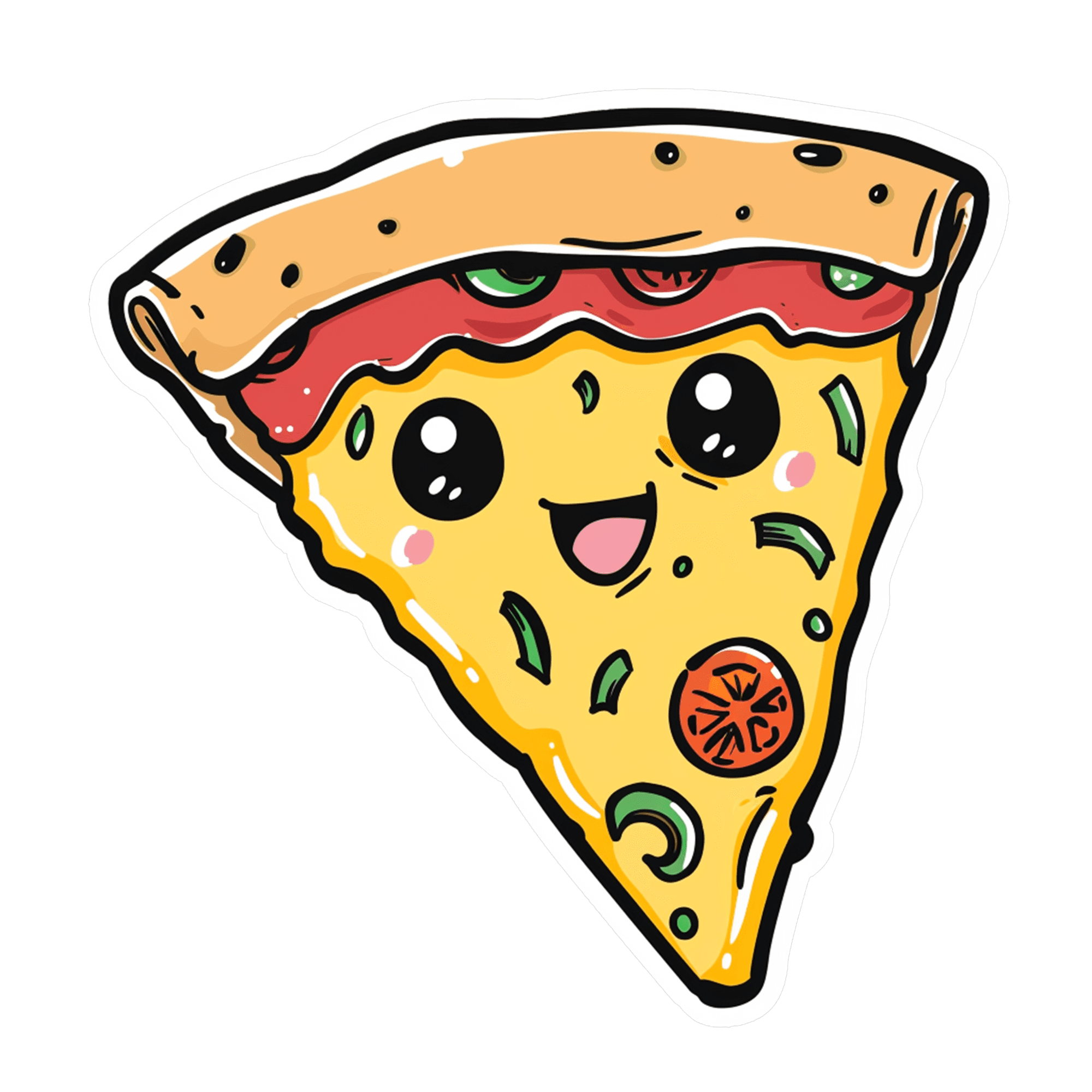 Happy Pizza Slice Sticker