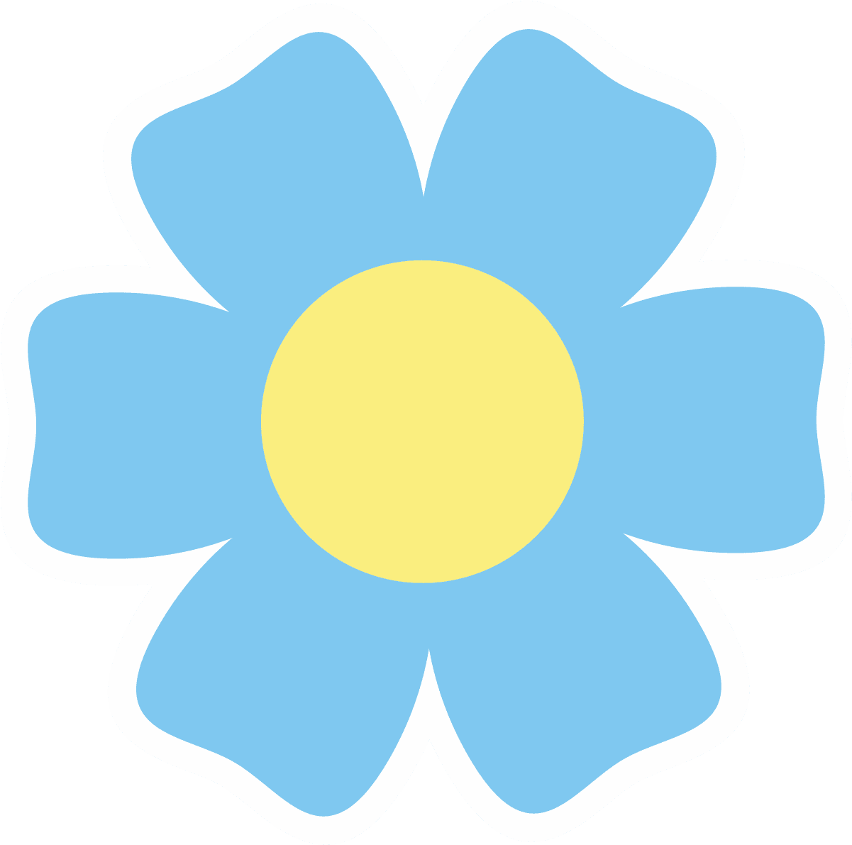 Sky Blue Daisy Flower Sticker