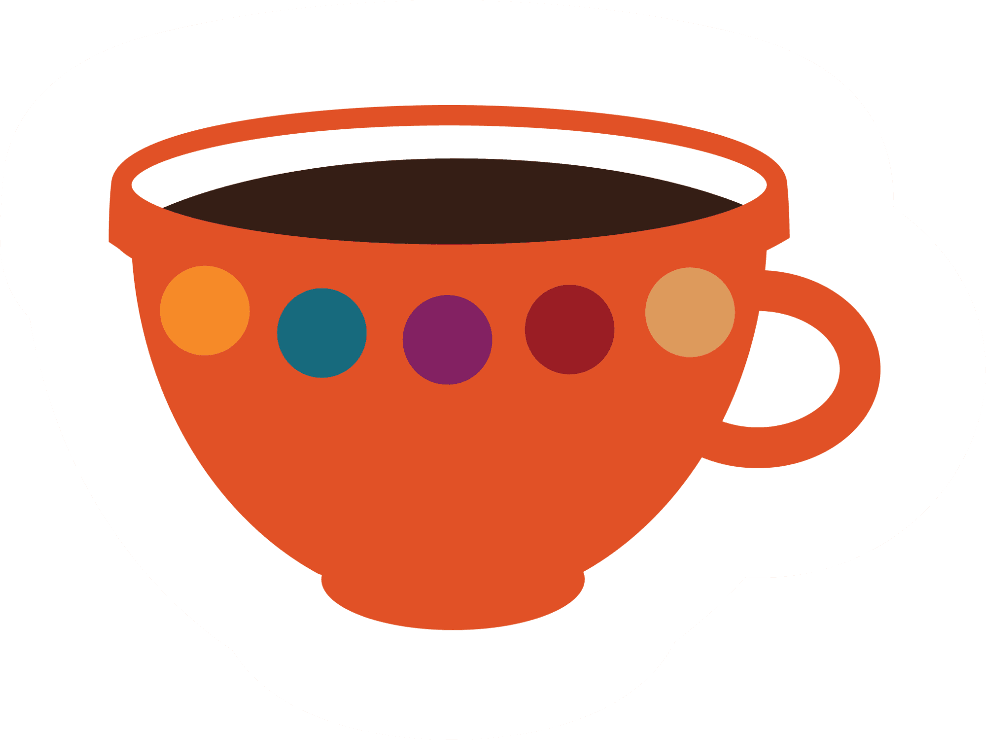 Polka Dot Coffee Cup Sticker