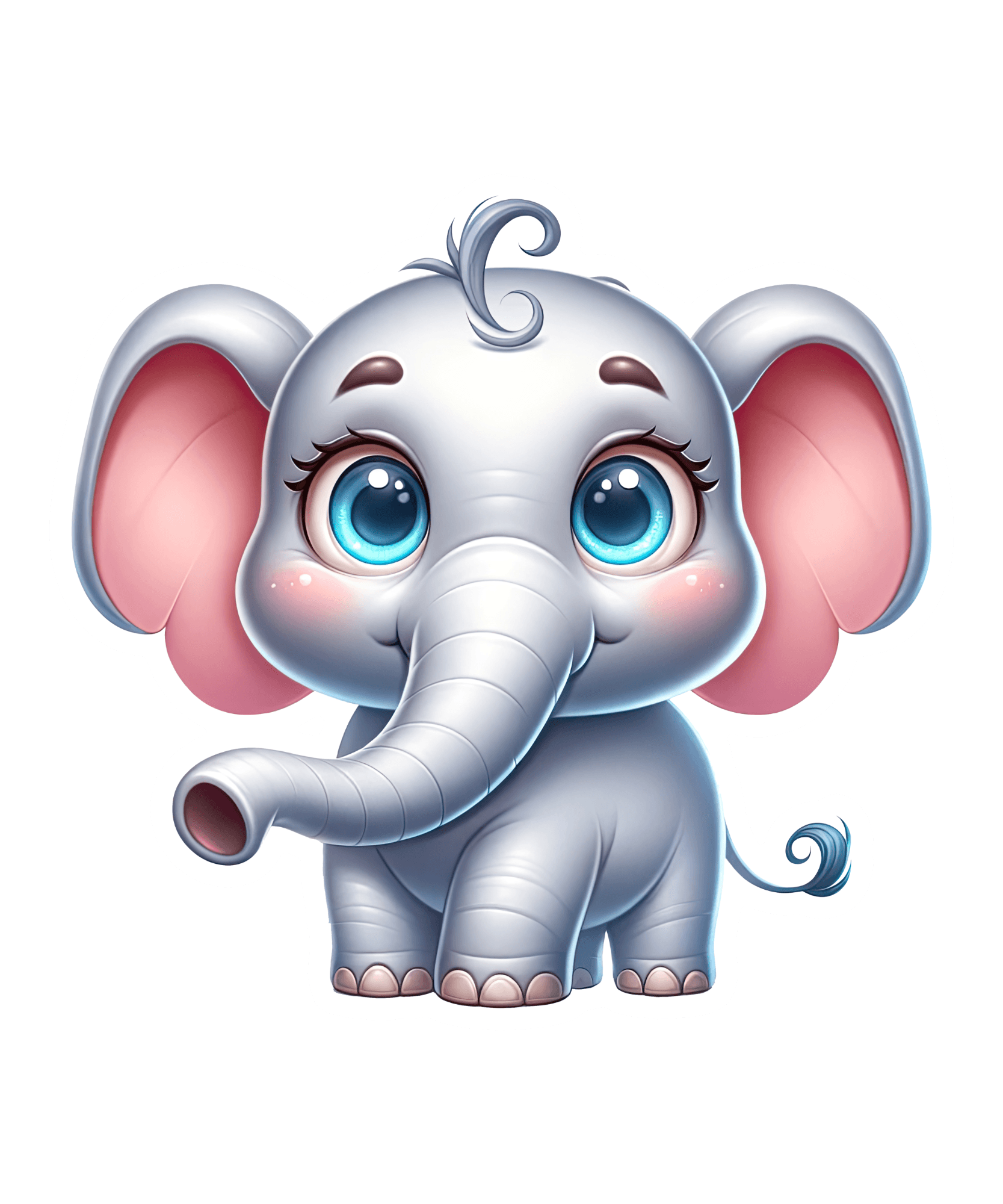 Big-Eyed Baby Elephant Sticker