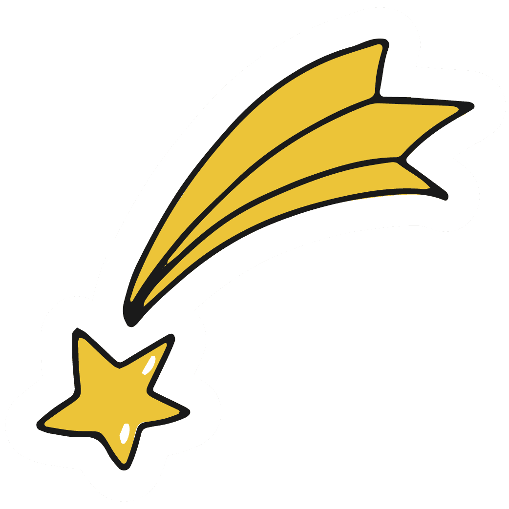 Golden Shooting Star Sticker
