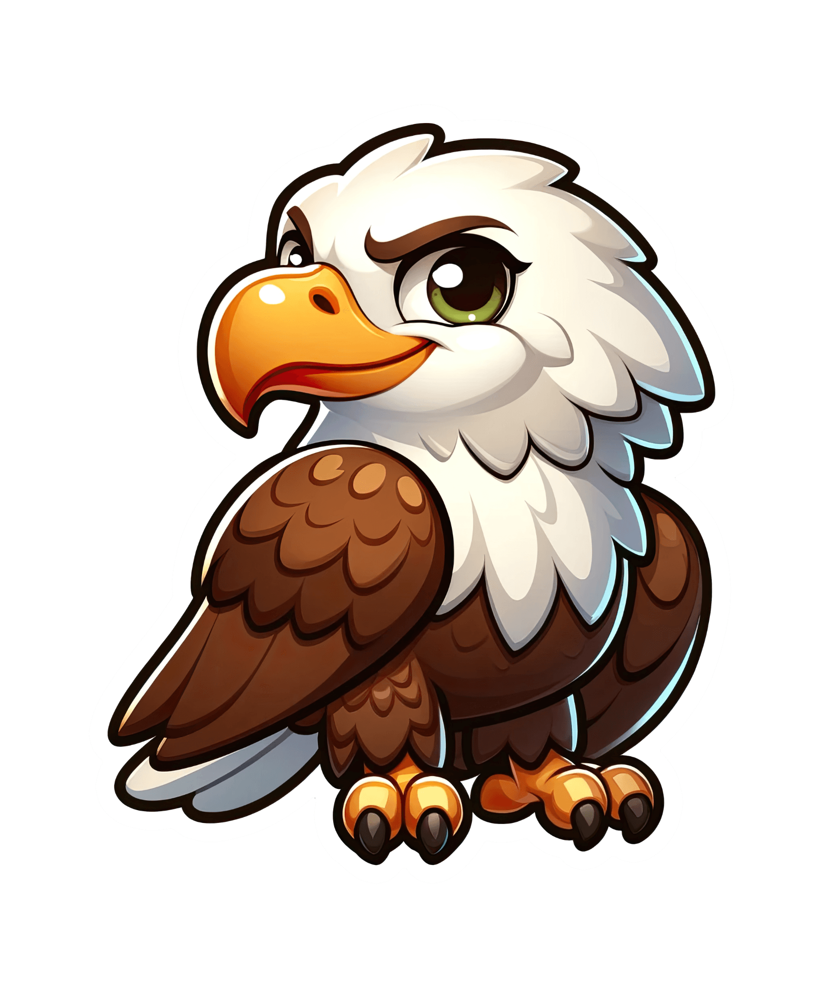 Chubby Bald Eagle Sticker