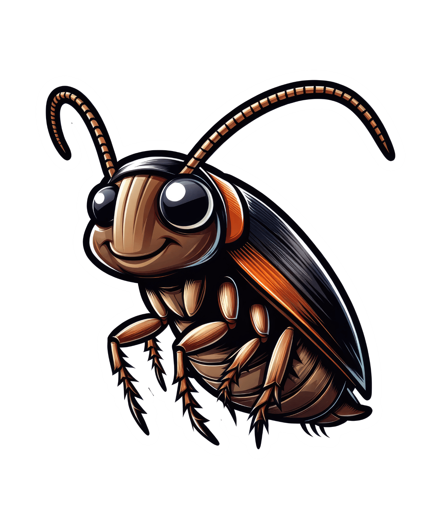 Charming Cartoon Cockroach Sticker