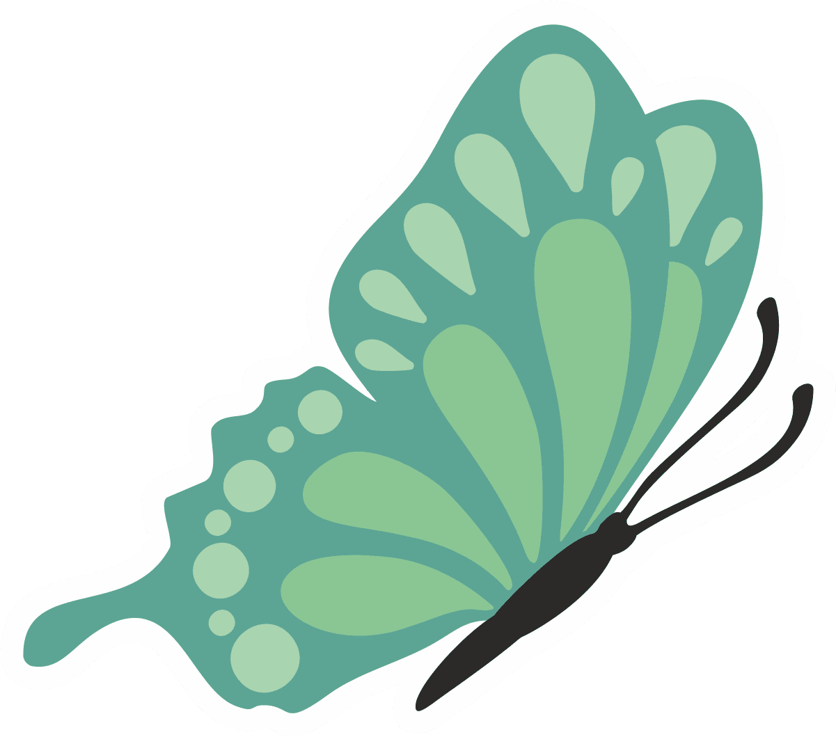 Teal Butterfly Wing Sticker