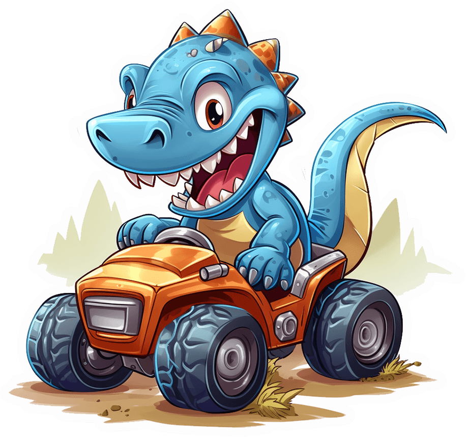 Dino ATV Rider Sticker