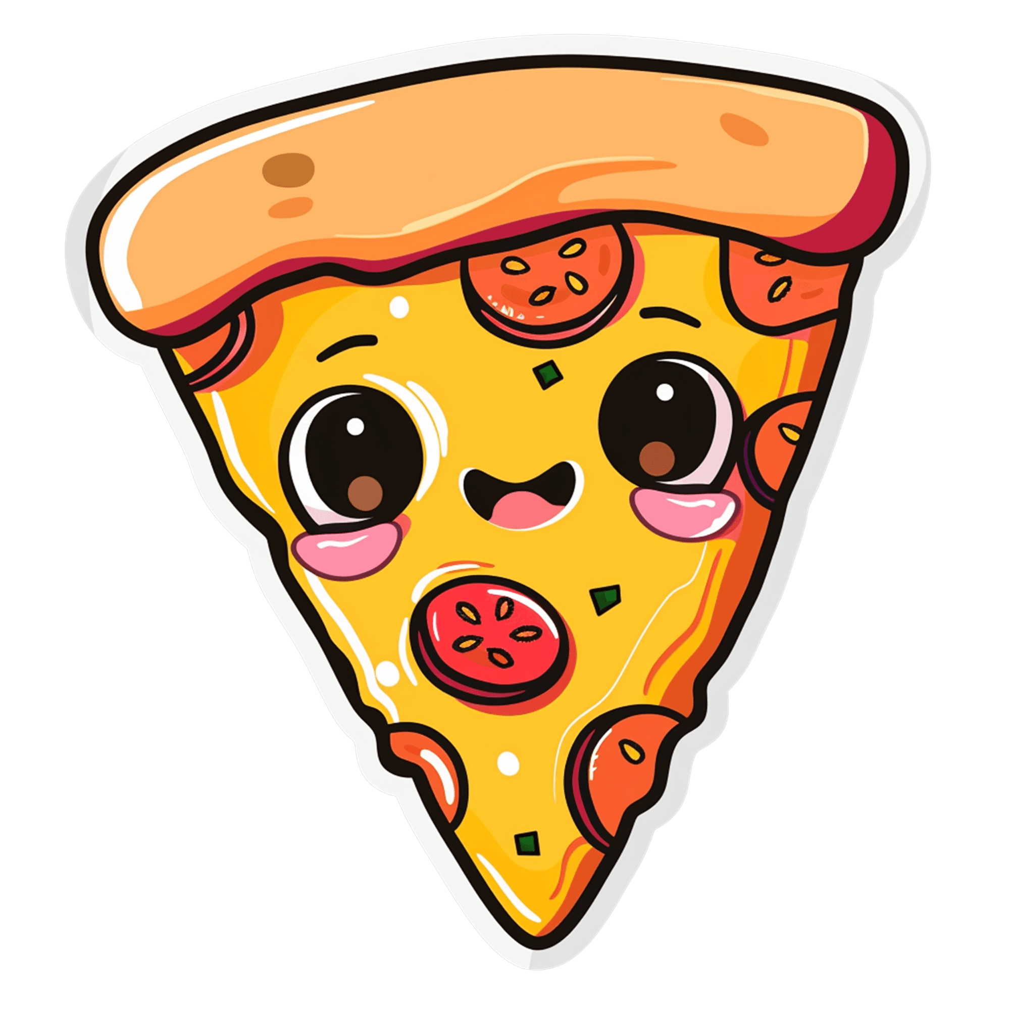 Kawaii Pepperoni Pizza Slice Sticker