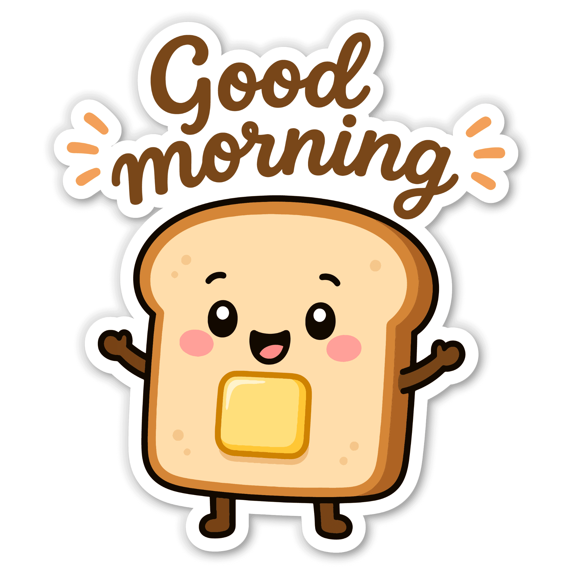 Good Morning Buttered Toast Sticker