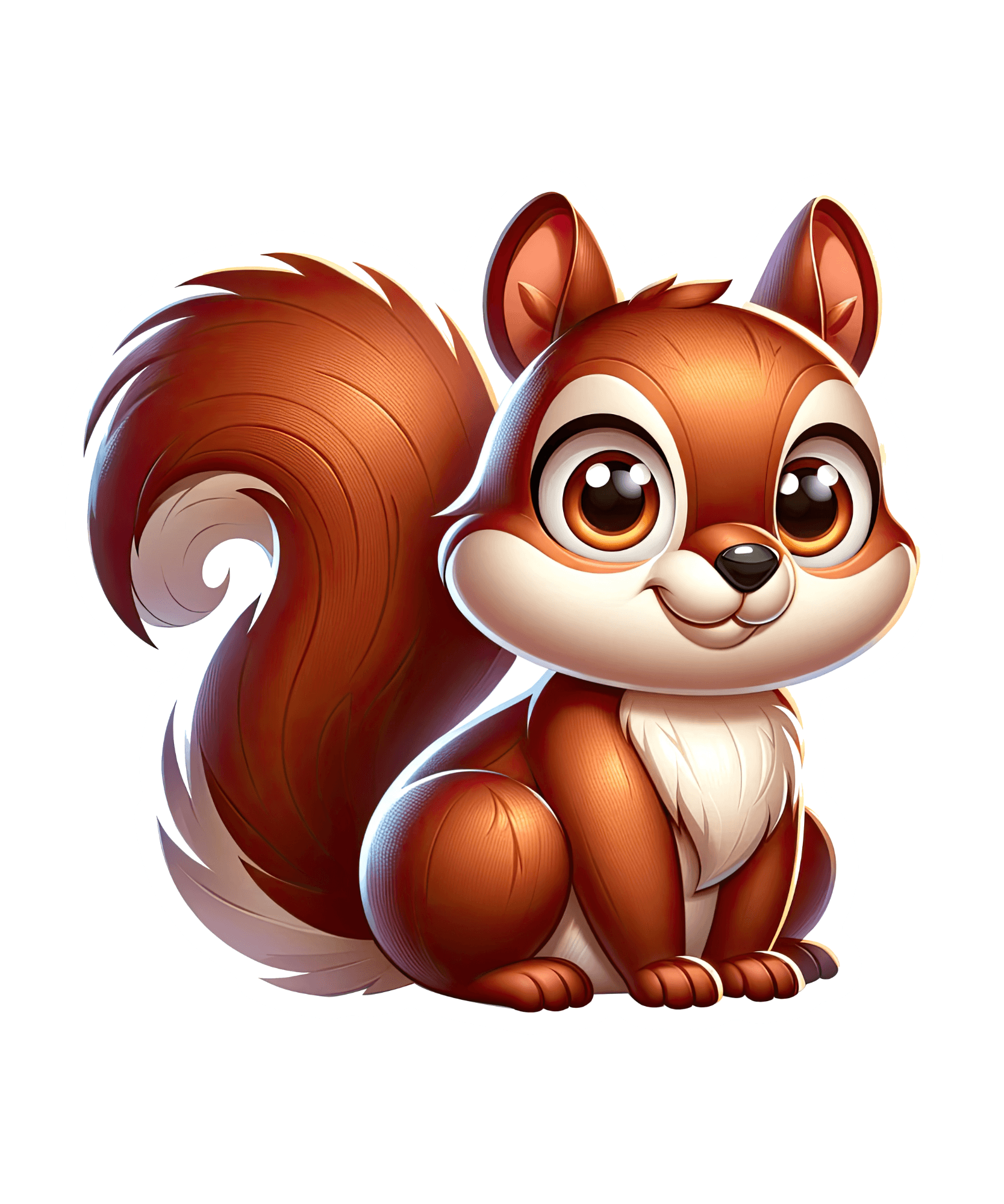 Big-Eyed Red Squirrel Sticker